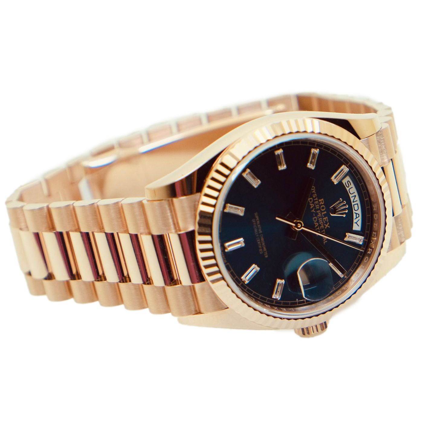 Rolex Day-Date 36 128235 (2025) - Blue dial 36 mm Rose Gold case (3/6)