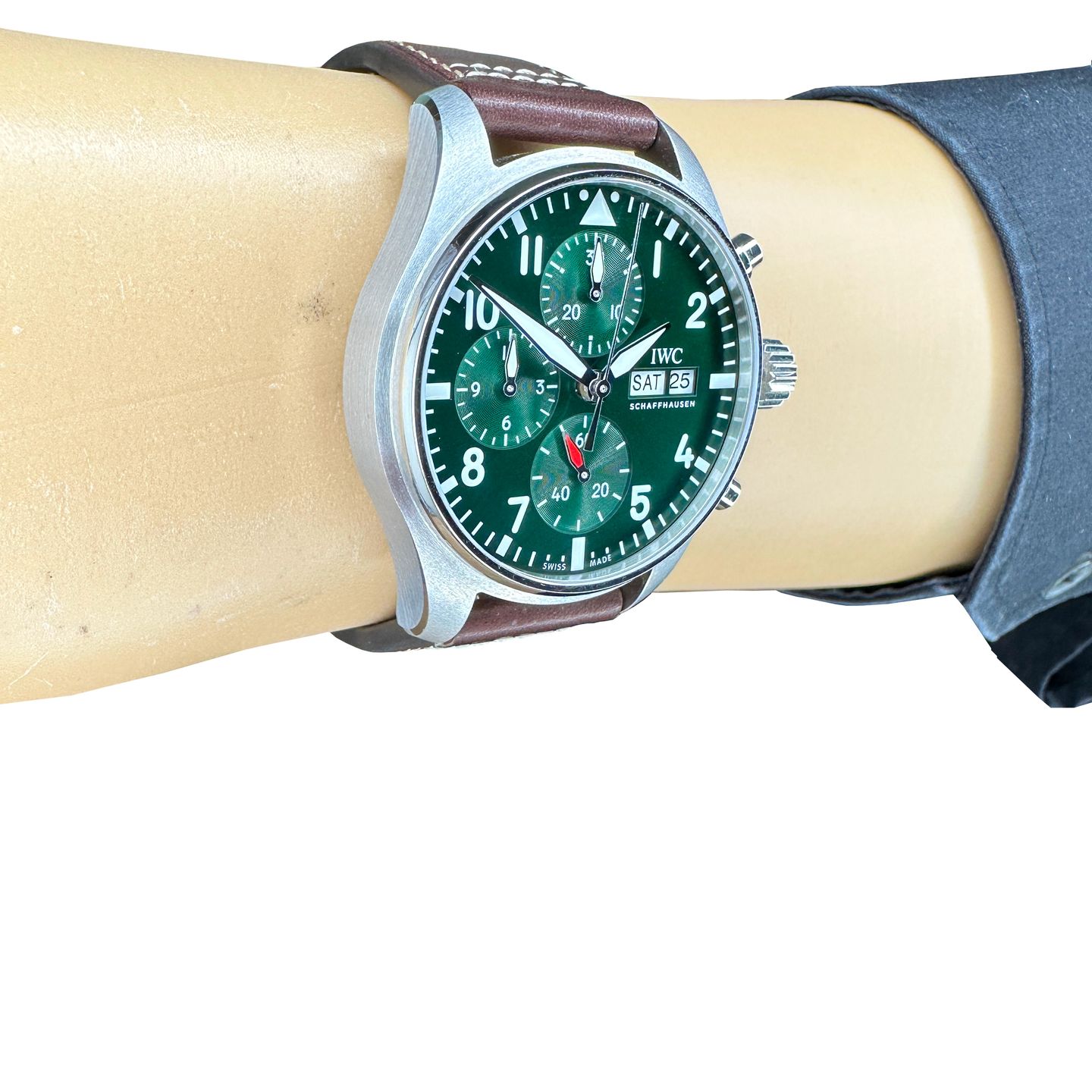 IWC Pilot Chronograph IW388103 (2024) - Groen wijzerplaat 41mm Staal (6/8)