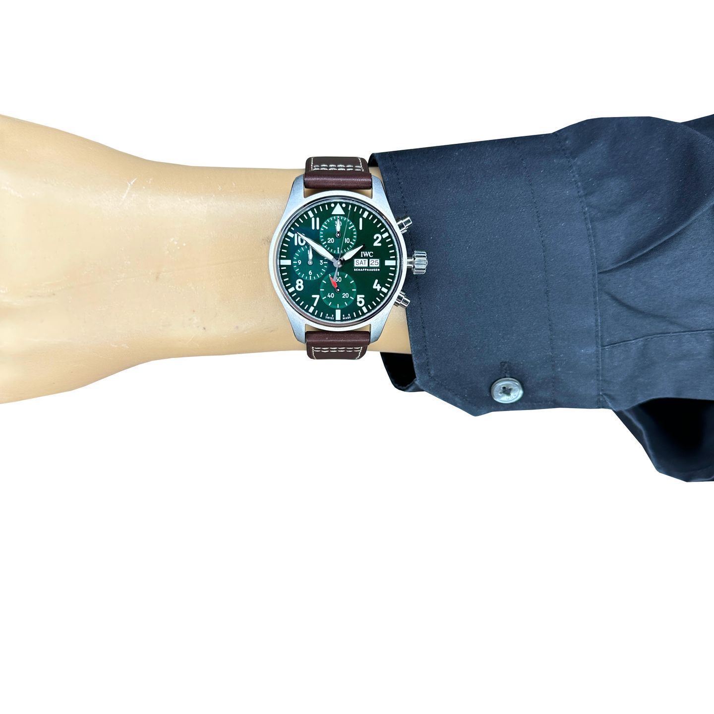 IWC Pilot Chronograph IW388103 (2024) - Groen wijzerplaat 41mm Staal (8/8)