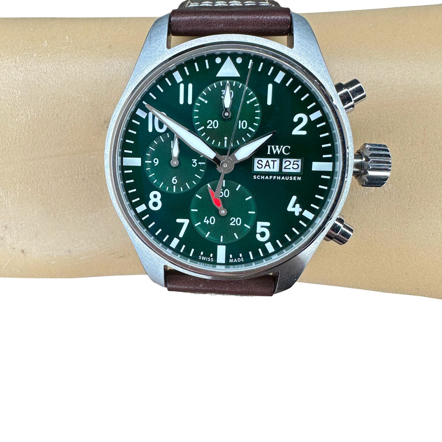 IWC Pilot Chronograph IW388103 (2024) - Groen wijzerplaat 41mm Staal (2/8)