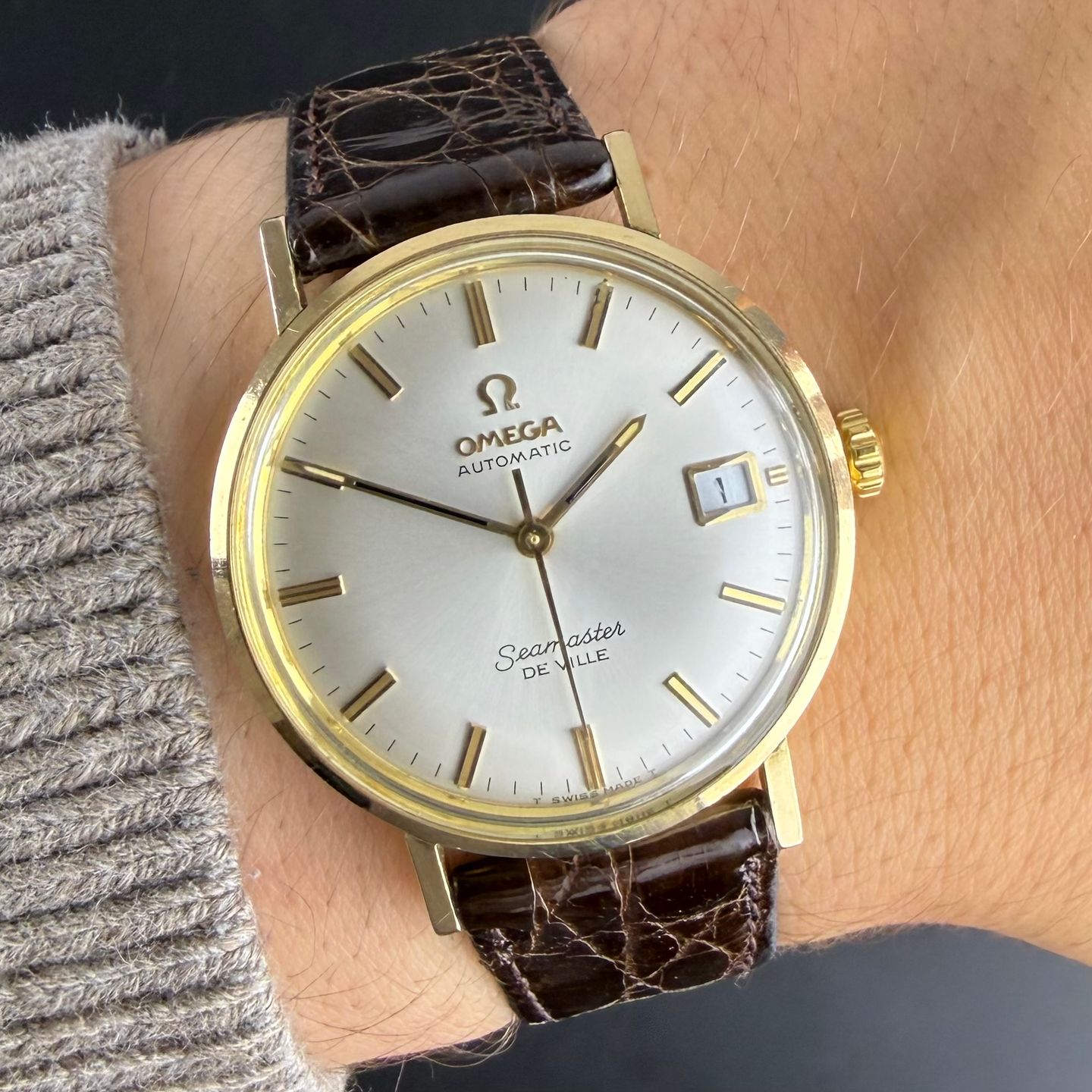 Omega Seamaster LL6287 (1970) - Wit wijzerplaat 34mm Goud/Staal (2/8)