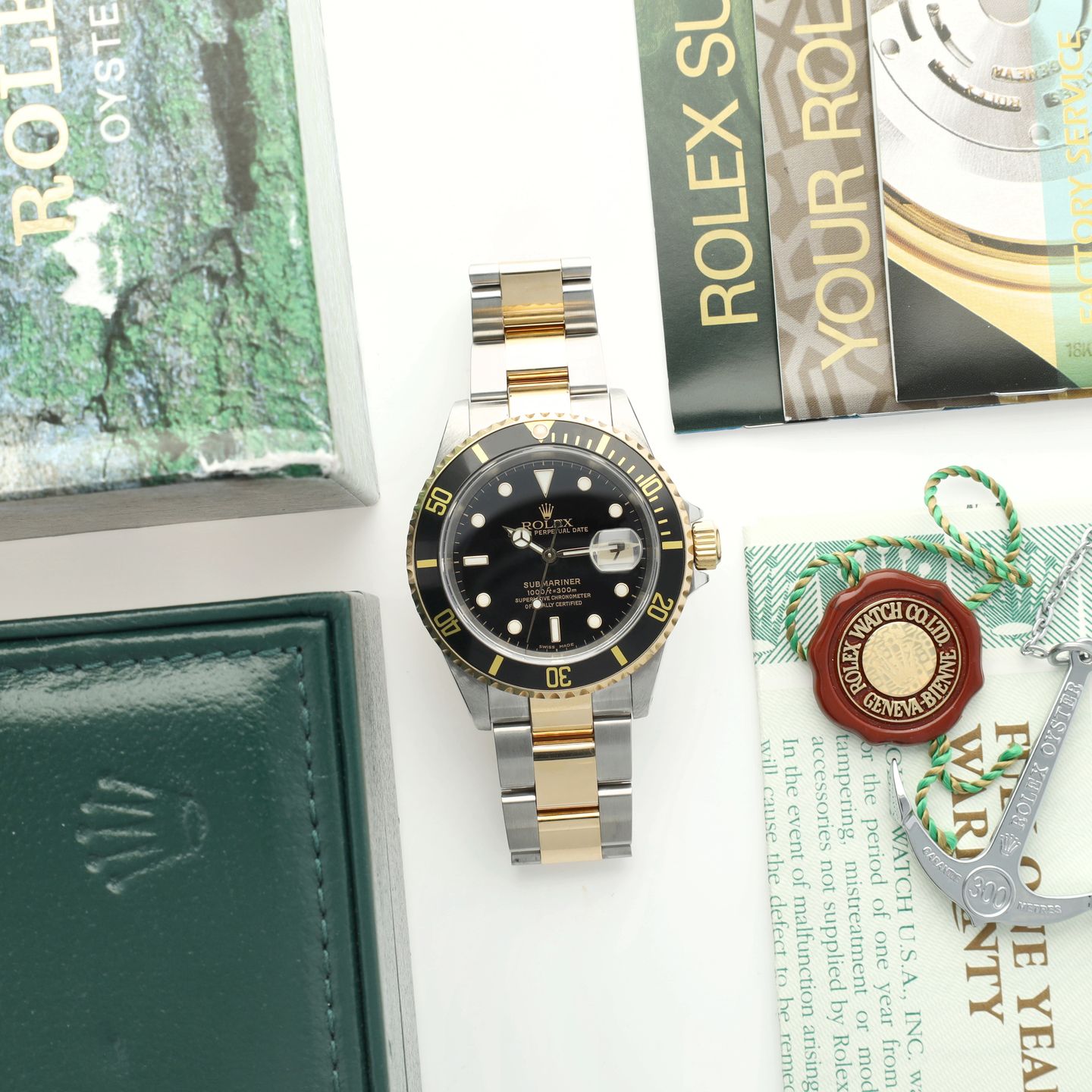 Rolex Submariner Date 16613LN (1999) - Zwart wijzerplaat 40mm Goud/Staal (8/8)