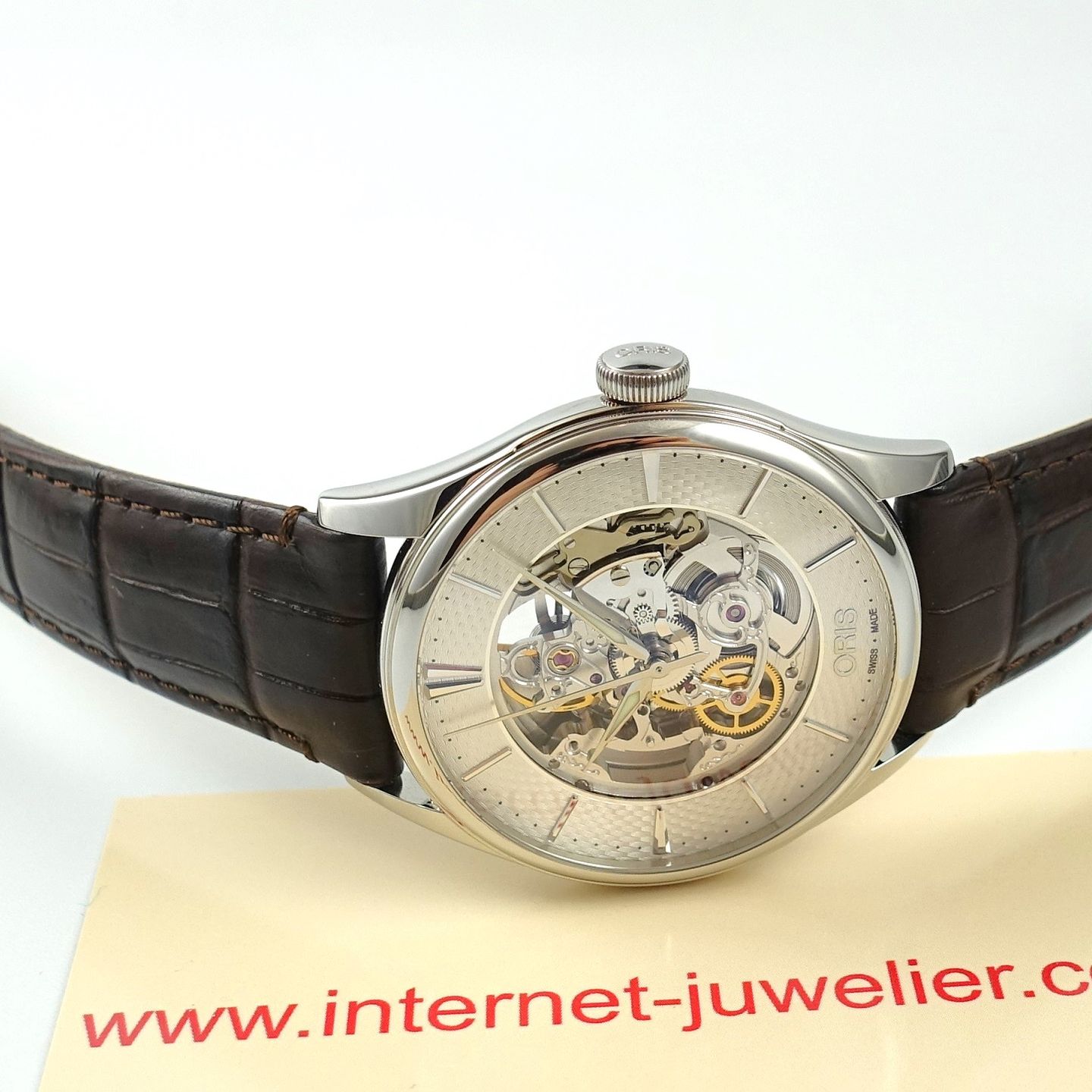 Oris Artelier Skeleton 01 734 7721 4051 (2024) - Zilver wijzerplaat 40mm Staal (3/7)