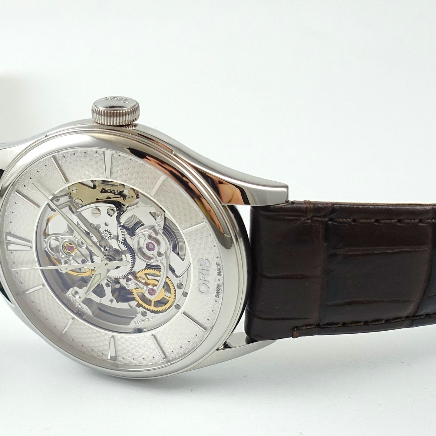 Oris Artelier Skeleton 01 734 7721 4051 (2024) - Zilver wijzerplaat 40mm Staal (5/7)