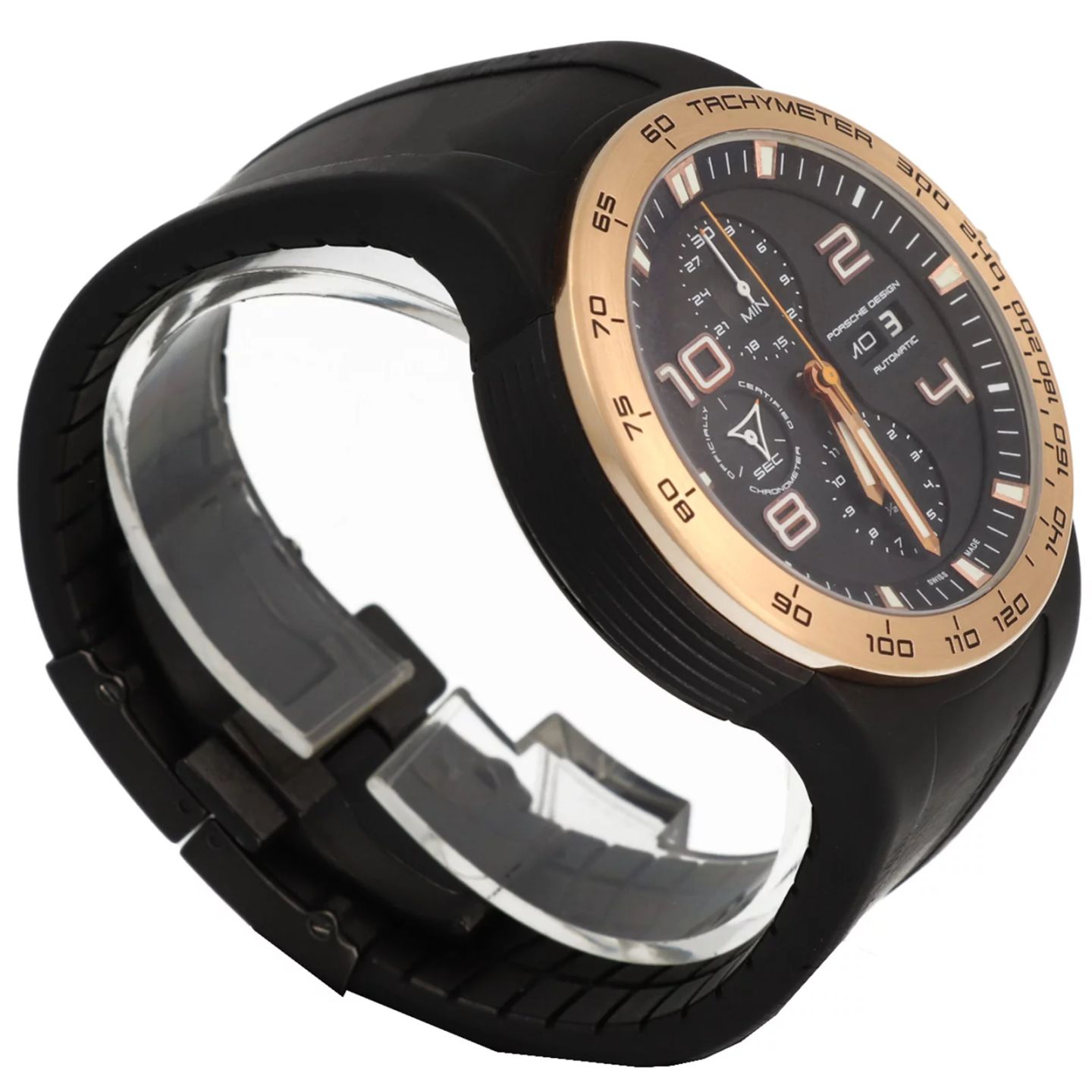 Porsche Design Flat Six P6340 (2010) - Black dial 44 mm Gold/Steel case (3/6)