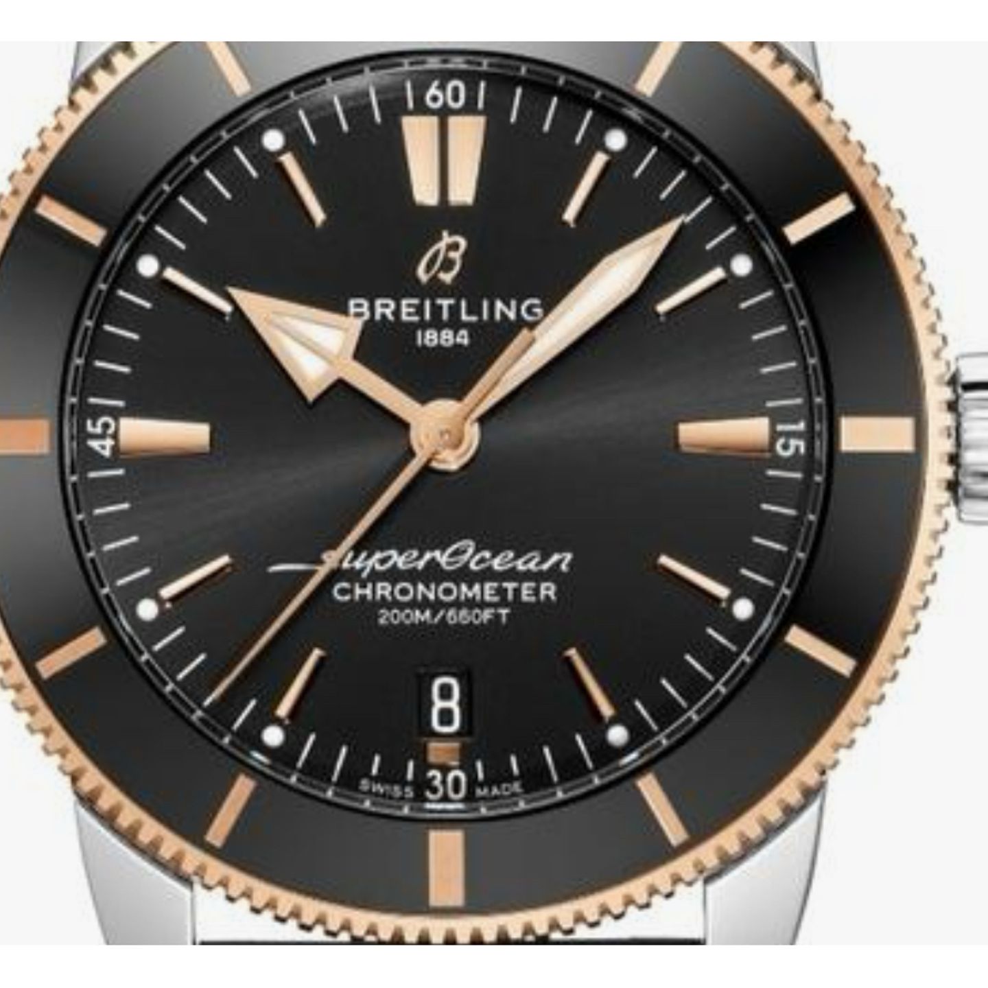 Breitling Superocean Heritage UB2030121B1S1 (2024) - Black dial 44 mm Gold/Steel case (1/1)