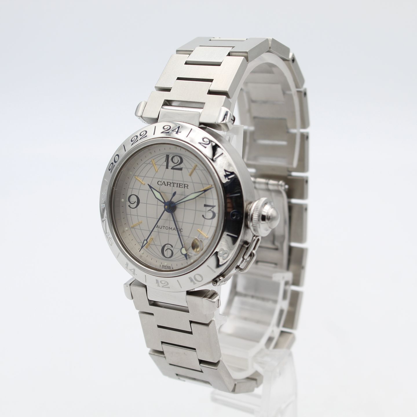 Cartier Pasha C W31029M7 (2001) - Silver dial 35 mm Steel case (3/8)