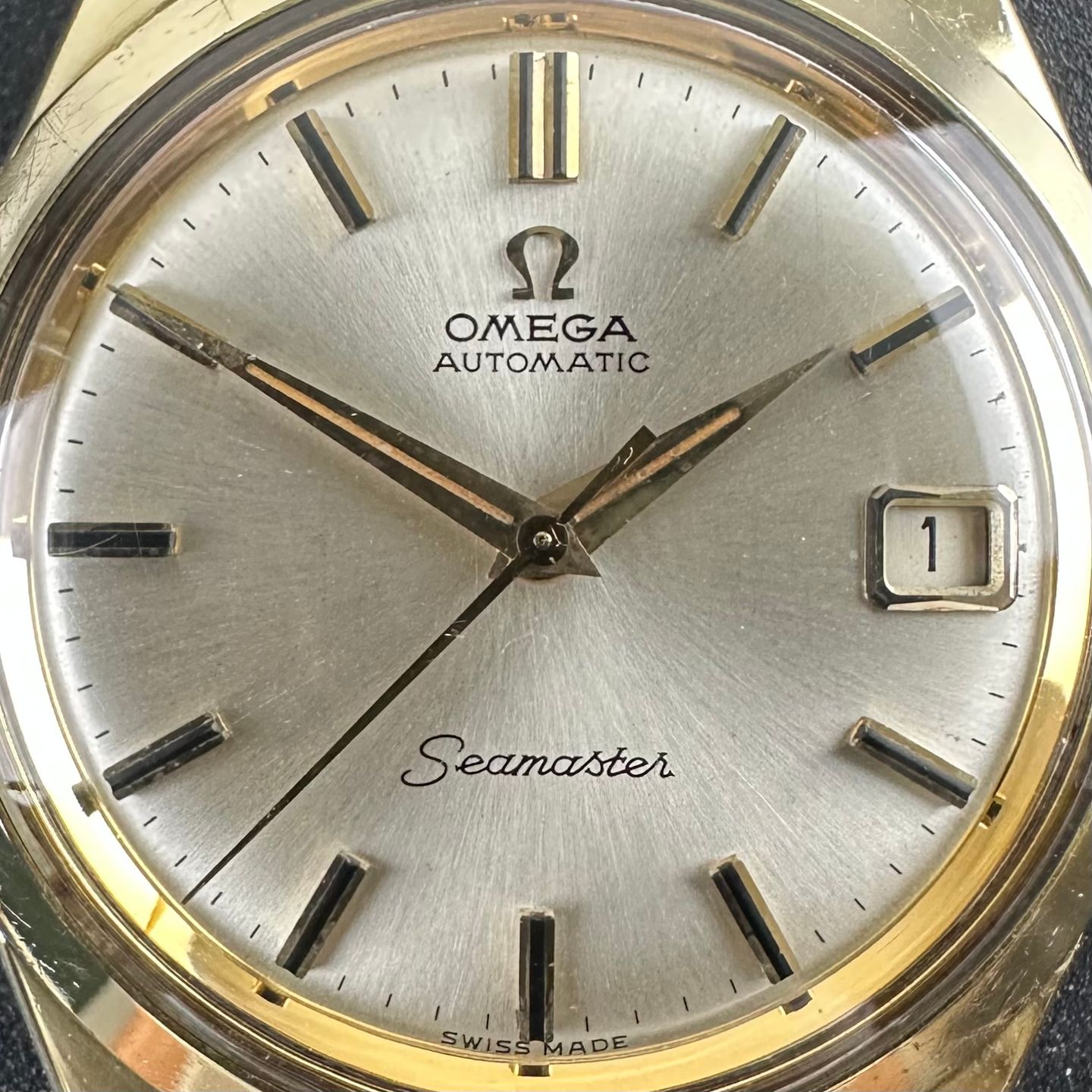 Omega Seamaster 166.010-63 SC (1963) - White dial 35 mm Gold/Steel case (8/8)