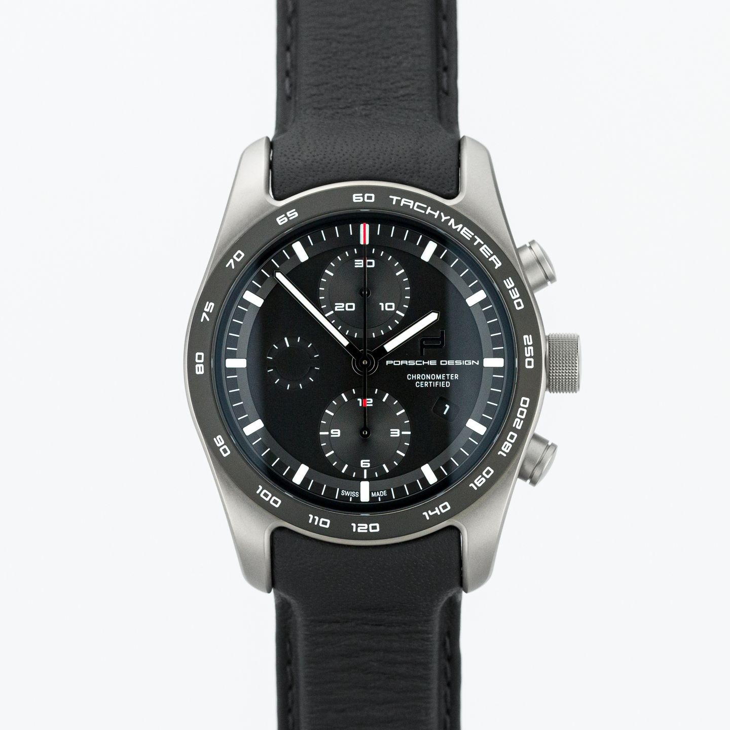 Porsche Design Chronotimer 6014.0001 (2022) - Black dial 40 mm Titanium case (1/8)