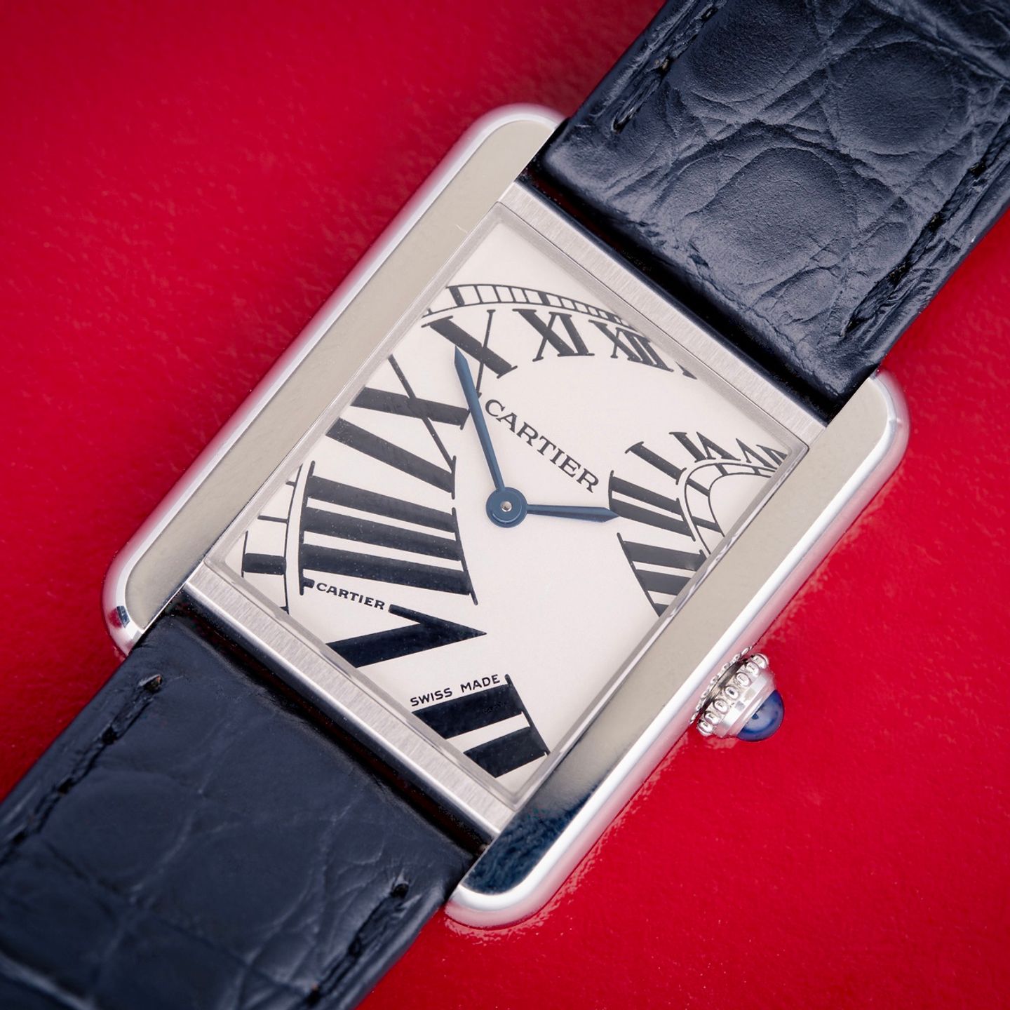 Cartier Tank Solo 3170 (2010) - Silver dial 24 mm Steel case (8/8)