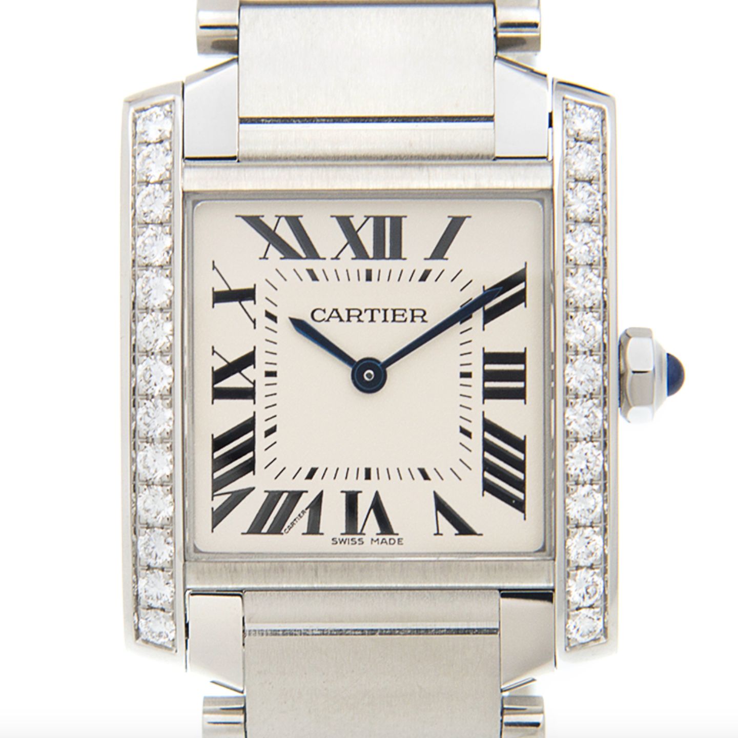 Cartier Tank Française W4TA0009 (Onbekend (willekeurig serienummer)) - Zilver wijzerplaat 25mm Staal (1/1)