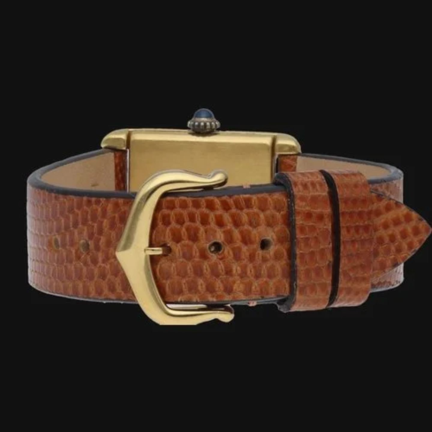 Cartier Tank Vermeil 3 66001 (1992) - Green dial 34 mm Steel case (5/7)