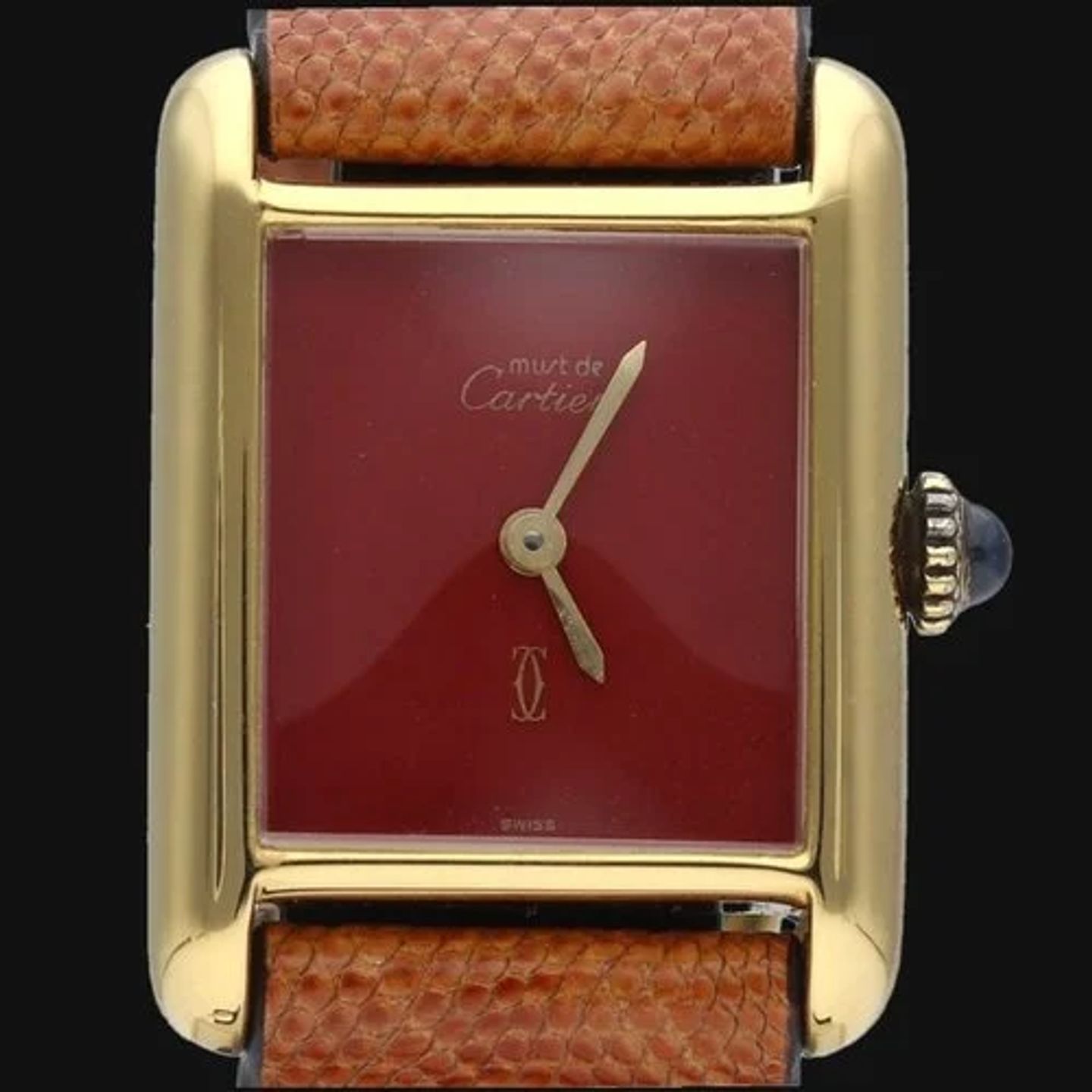 Cartier Tank Vermeil 3 66001 (1992) - Green dial 34 mm Steel case (1/7)