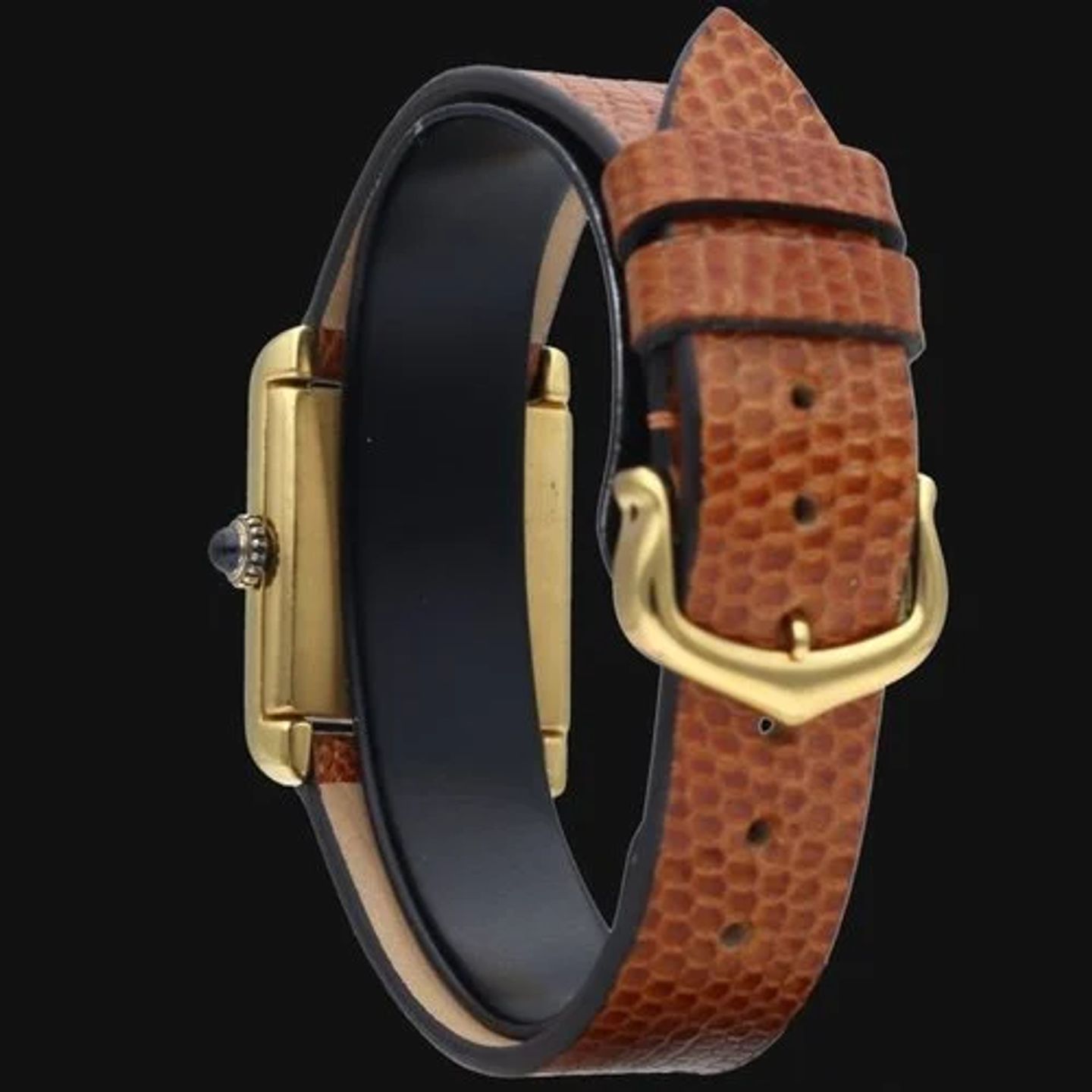 Cartier Tank Vermeil 3 66001 (1992) - Green dial 34 mm Steel case (4/7)