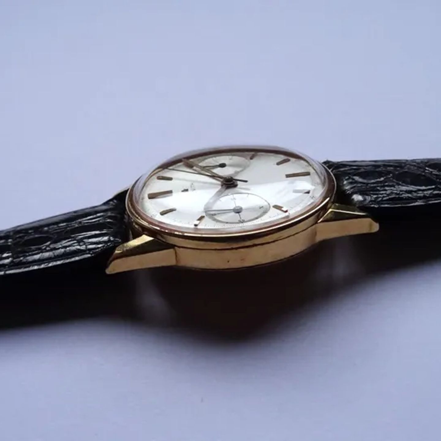 Zenith Vintage `146 (1956) - Zilver wijzerplaat 35mm Geelgoud (6/8)