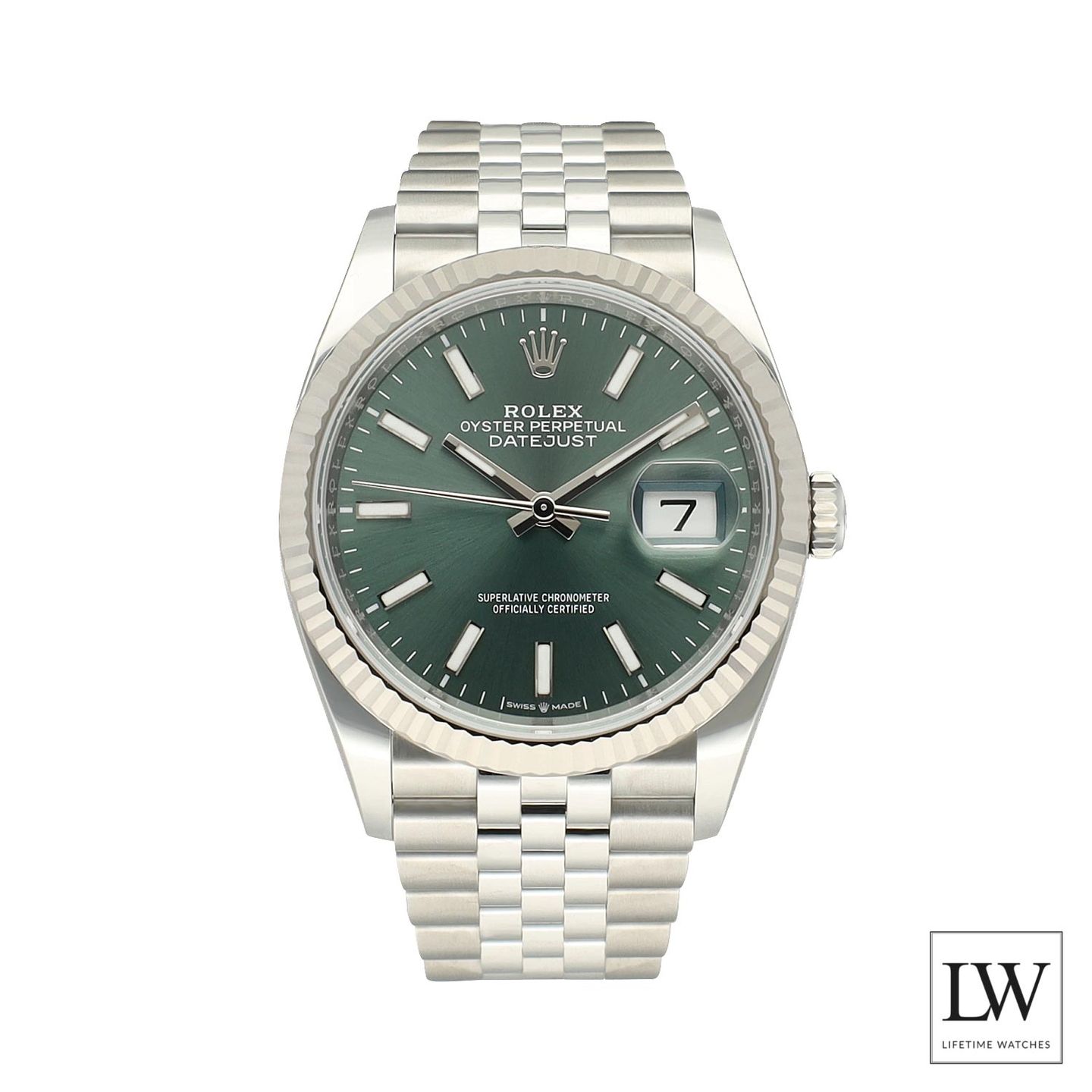 Rolex Datejust 36 126234 (2026) - Green dial 36 mm Steel case (3/8)