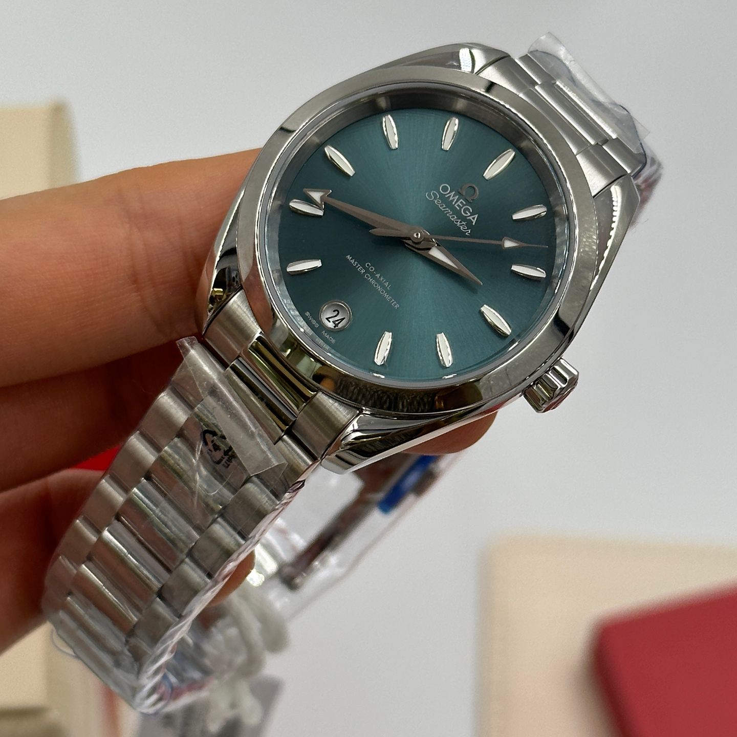 Omega Seamaster Aqua Terra 220.10.34.20.10.001 (2023) - Blue dial 34 mm Steel case (7/8)