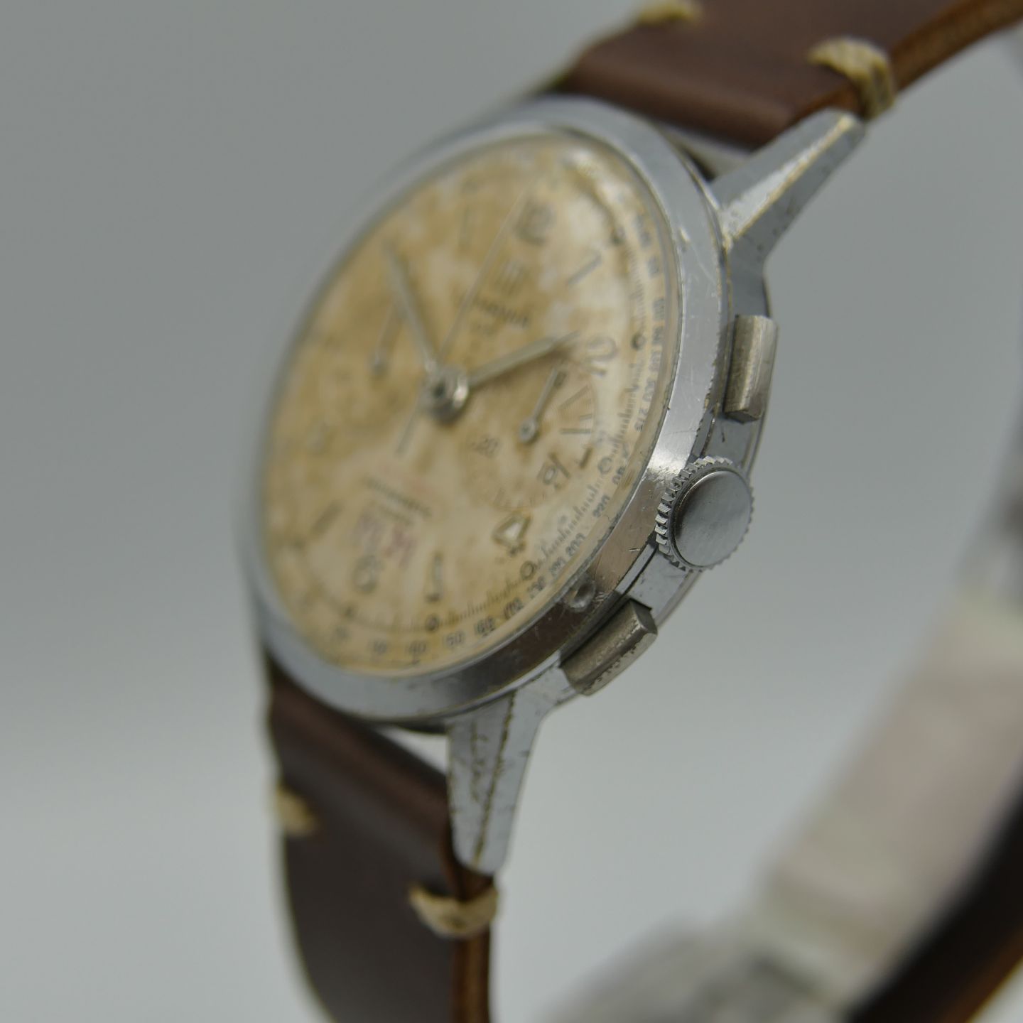 Lemania Vintage 50's vintage watch mens Lemania UTI 105 chronograph lwo 1275 serviced 35mm (1950) - Onbekend wijzerplaat 35mm Staal (3/8)