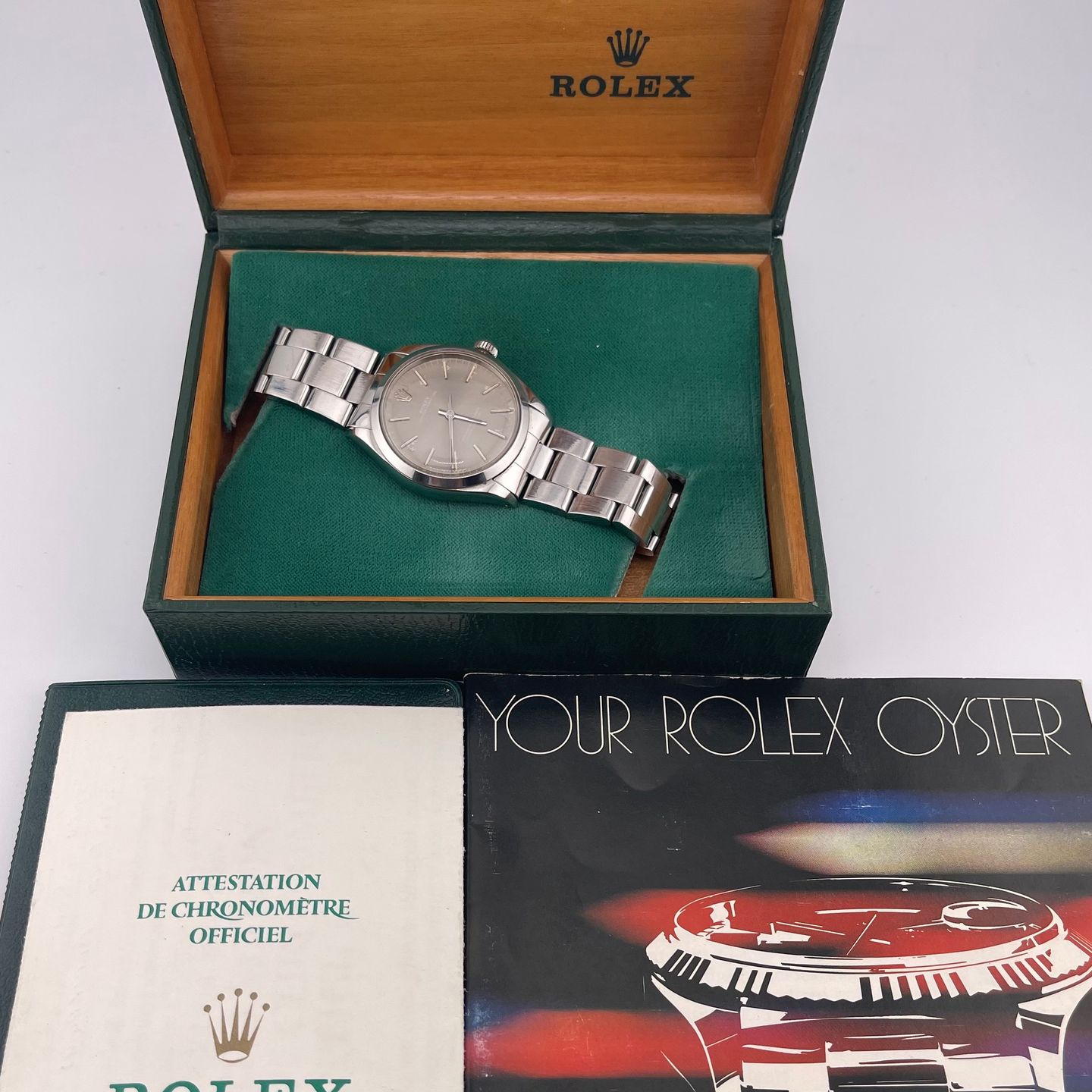 Rolex Oyster Perpetual 1002 (1980) - Grey dial 34 mm Steel case (6/6)