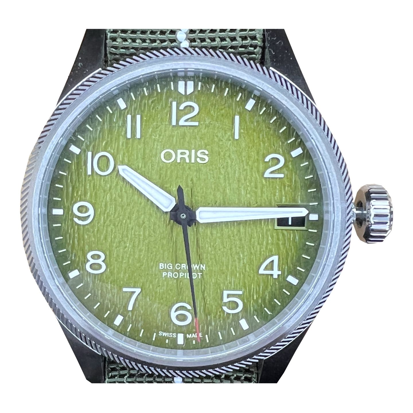 Oris Miles Tonneau 01 751 7761 4187-Set (2022) - Groen wijzerplaat 41mm Staal (1/8)