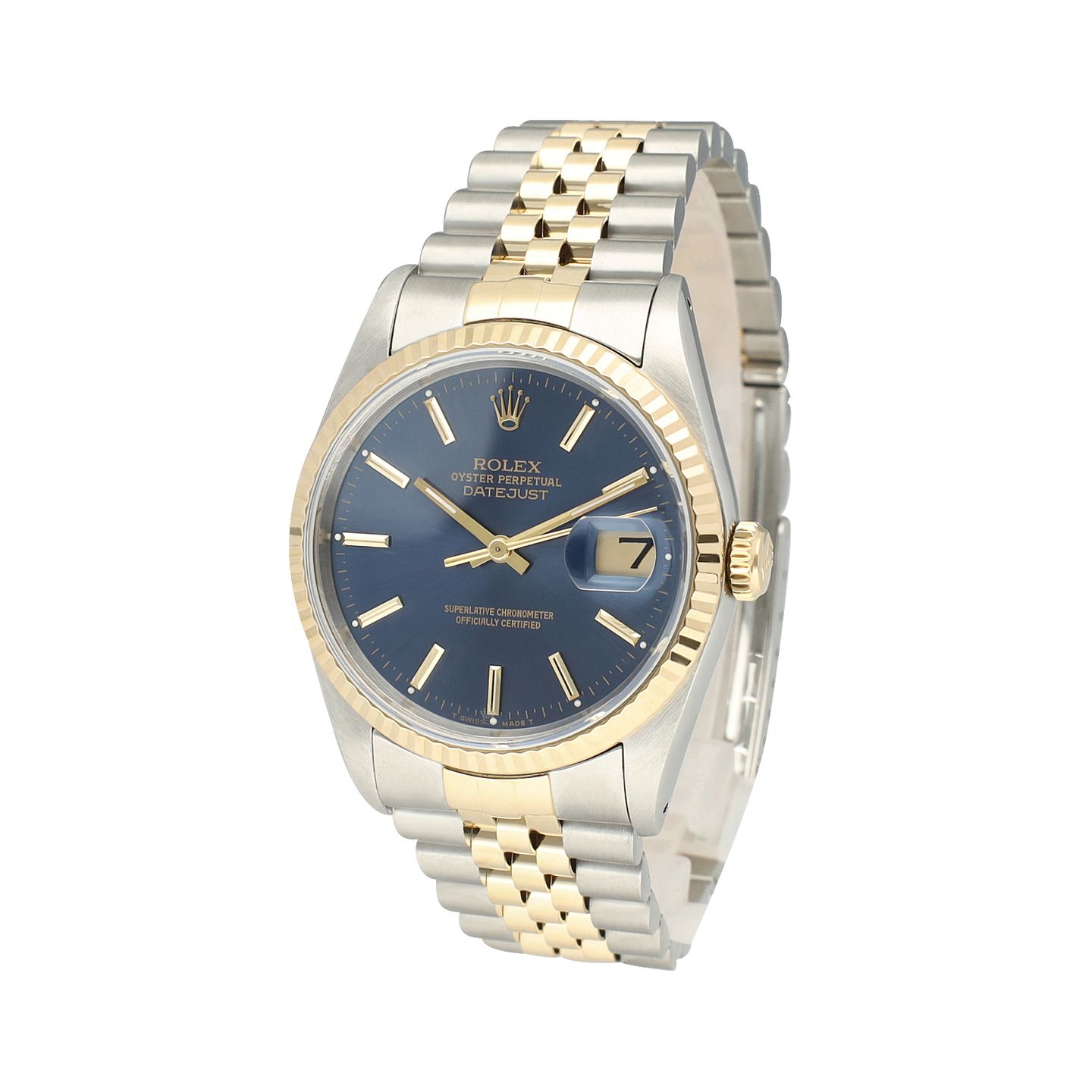 Rolex Datejust 36 16233 (1991) - Blue dial 36 mm Gold/Steel case (4/8)