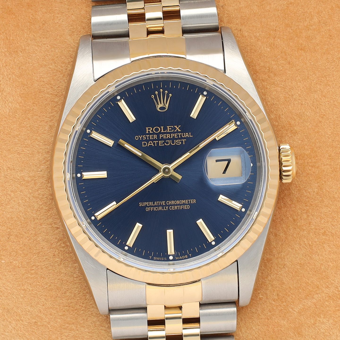 Rolex Datejust 36 16233 (1991) - Blue dial 36 mm Gold/Steel case (1/8)