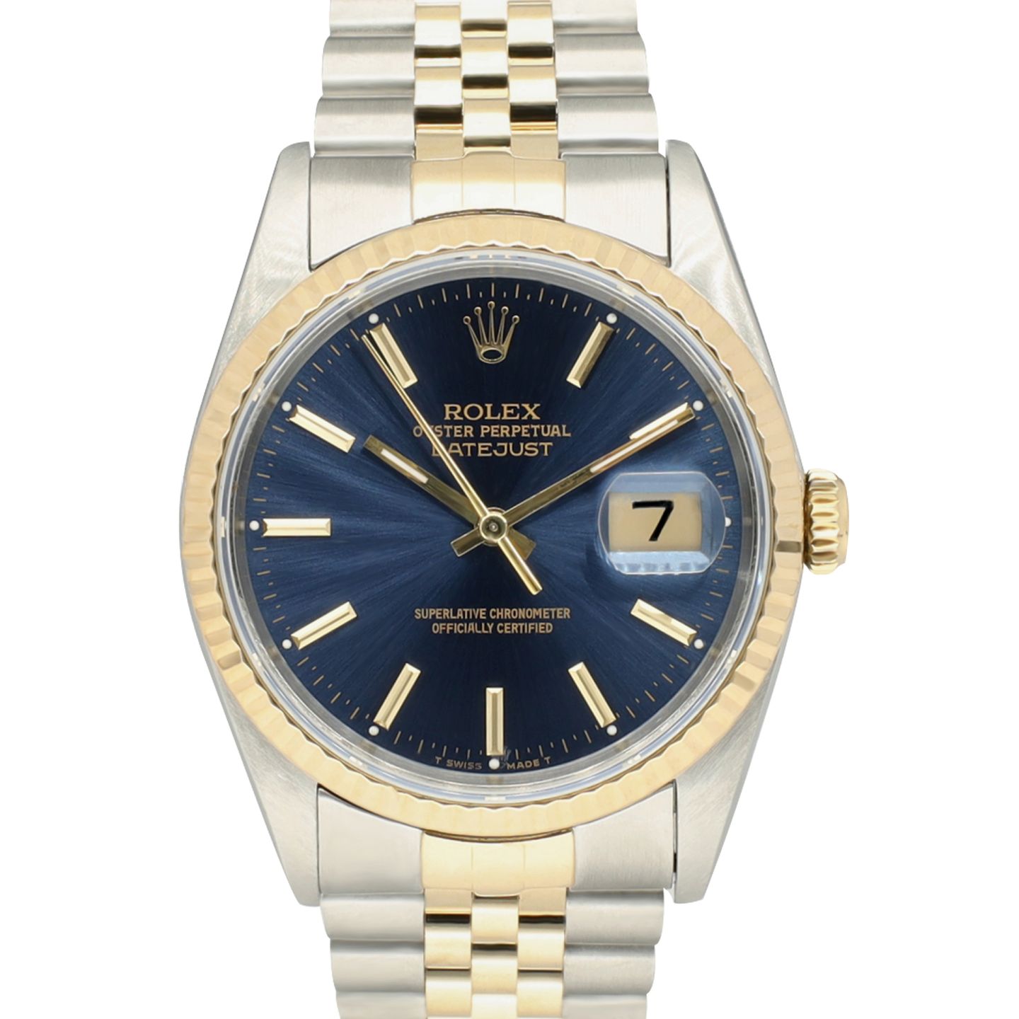 Rolex Datejust 36 16233 (1991) - Blue dial 36 mm Gold/Steel case (2/8)