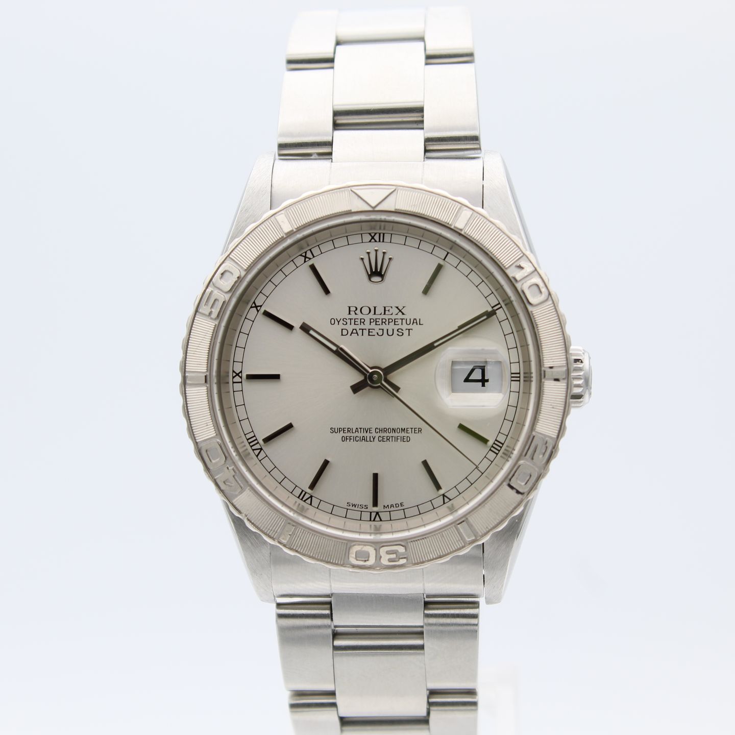 Rolex Datejust Turn-O-Graph 16264 (2001) - Zilver wijzerplaat 36mm Staal (3/8)