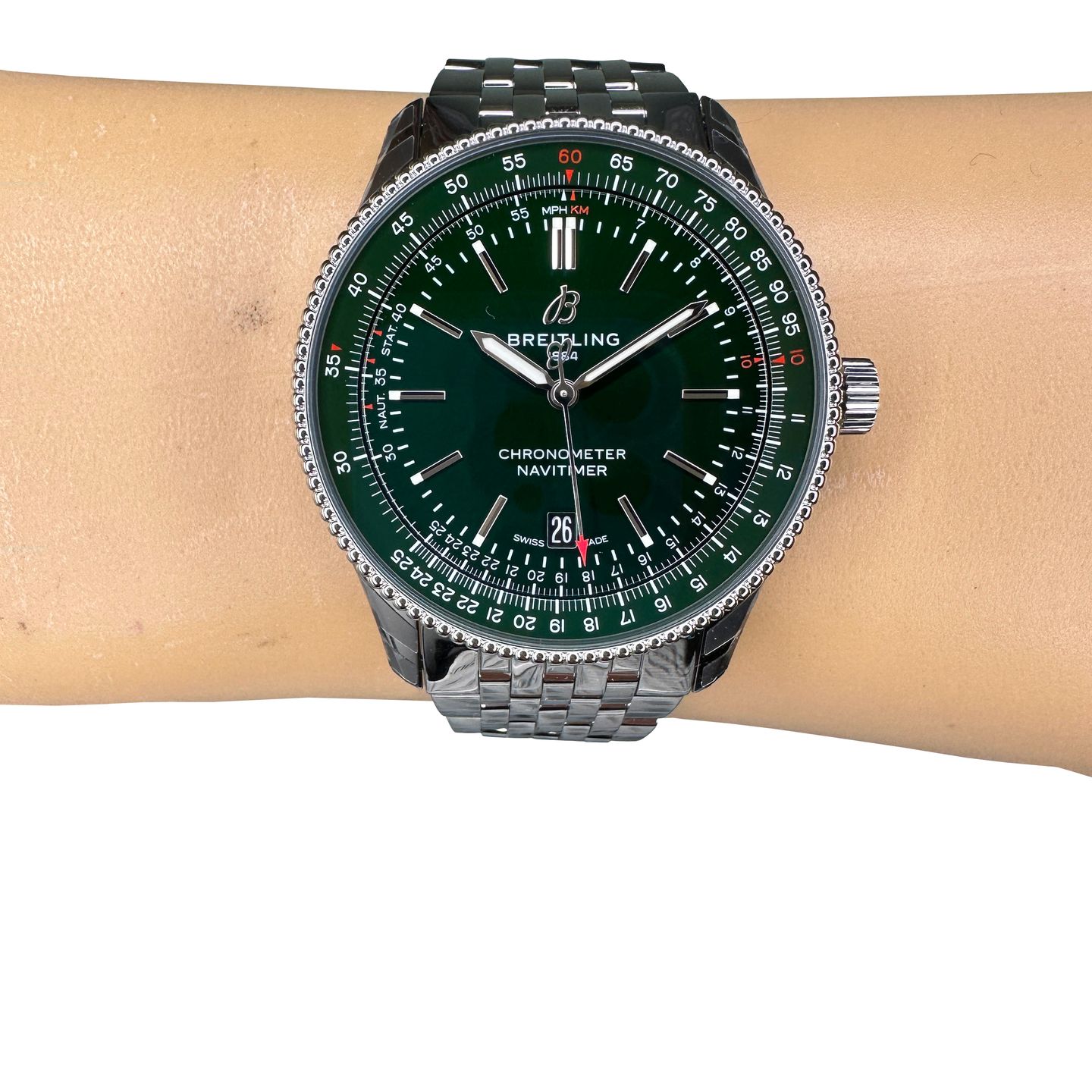 Breitling Navitimer A17326361L1A1 (2024) - Groen wijzerplaat 41mm Staal (2/8)