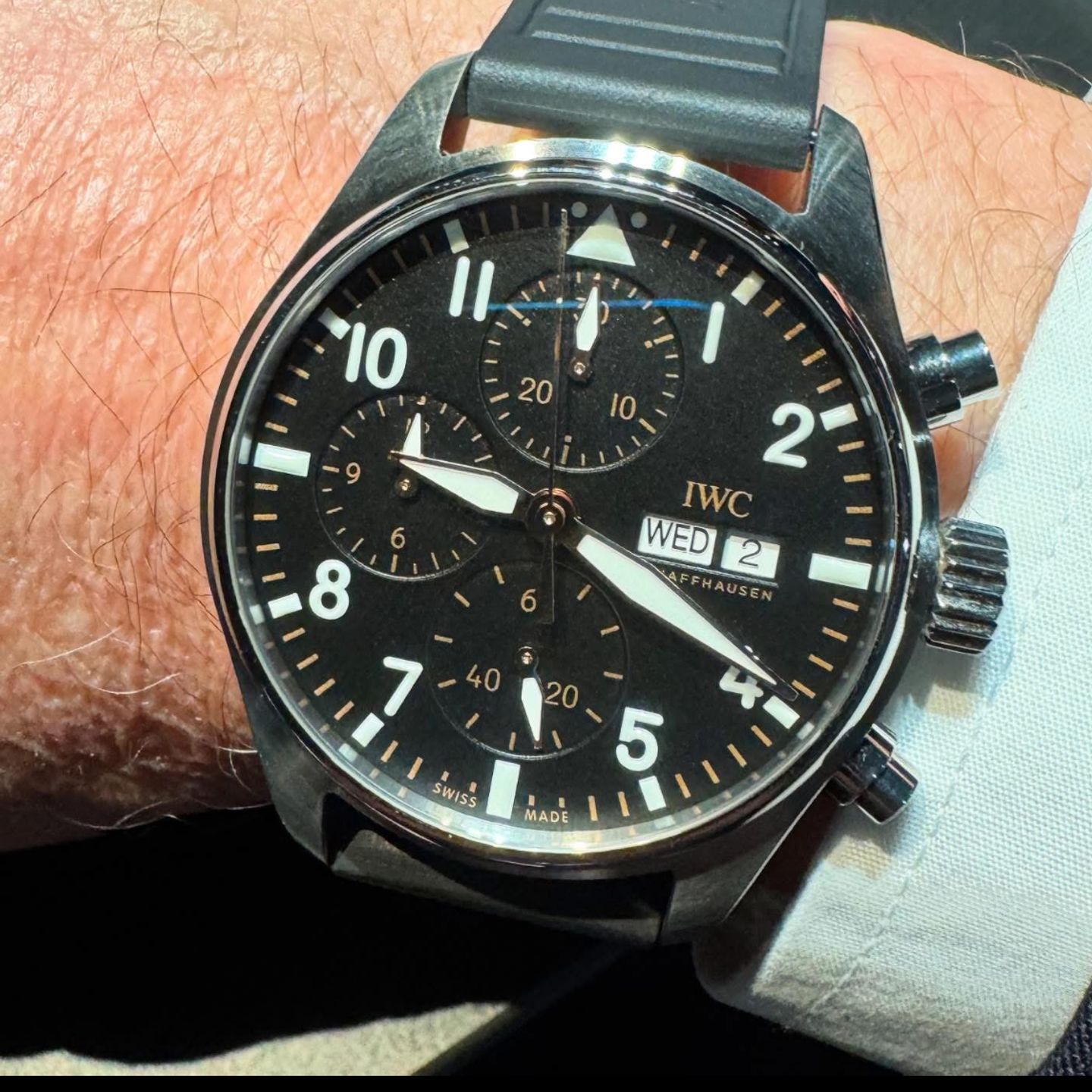 IWC Pilot Chronograph IW388116 (2025) - Zwart wijzerplaat 41mm Staal (2/2)