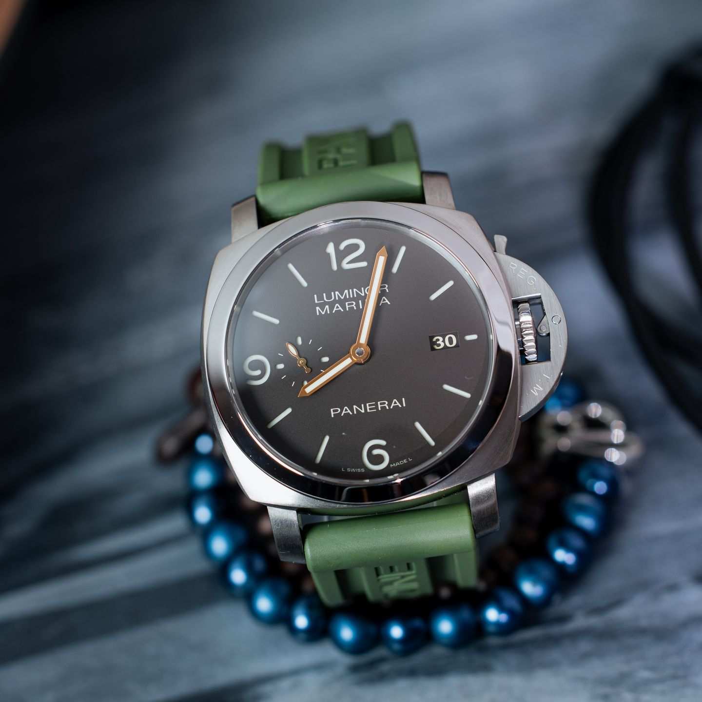 Panerai Luminor Marina 1950 3 Days Automatic PAM00351 (2015) - Brown dial 44 mm Titanium case (1/6)