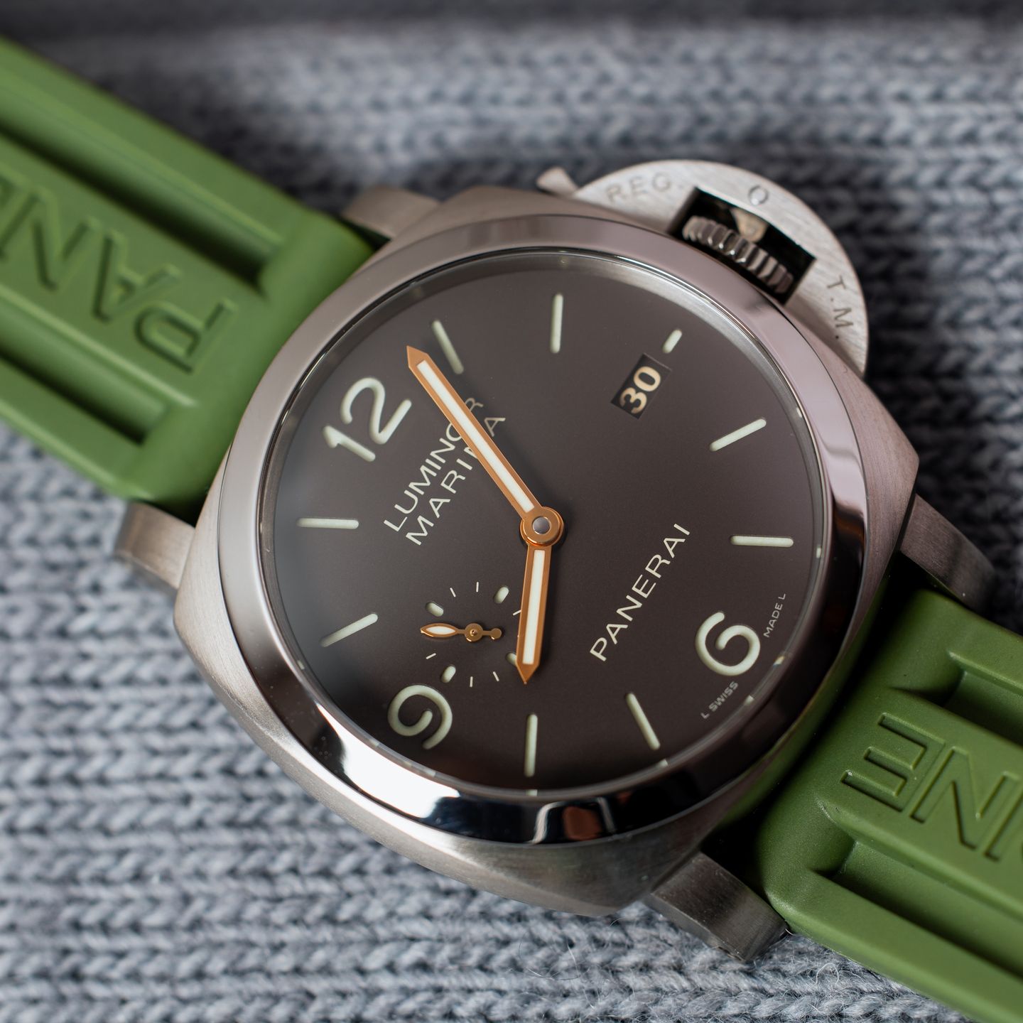 Panerai Luminor Marina 1950 3 Days Automatic PAM00351 (2015) - Brown dial 44 mm Titanium case (5/6)