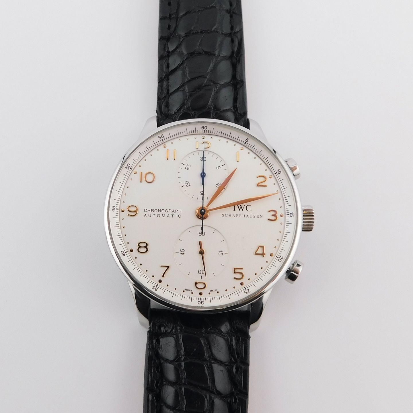 IWC Portuguese Chronograph IW3714 (2015) - White dial 41 mm Steel case (2/5)