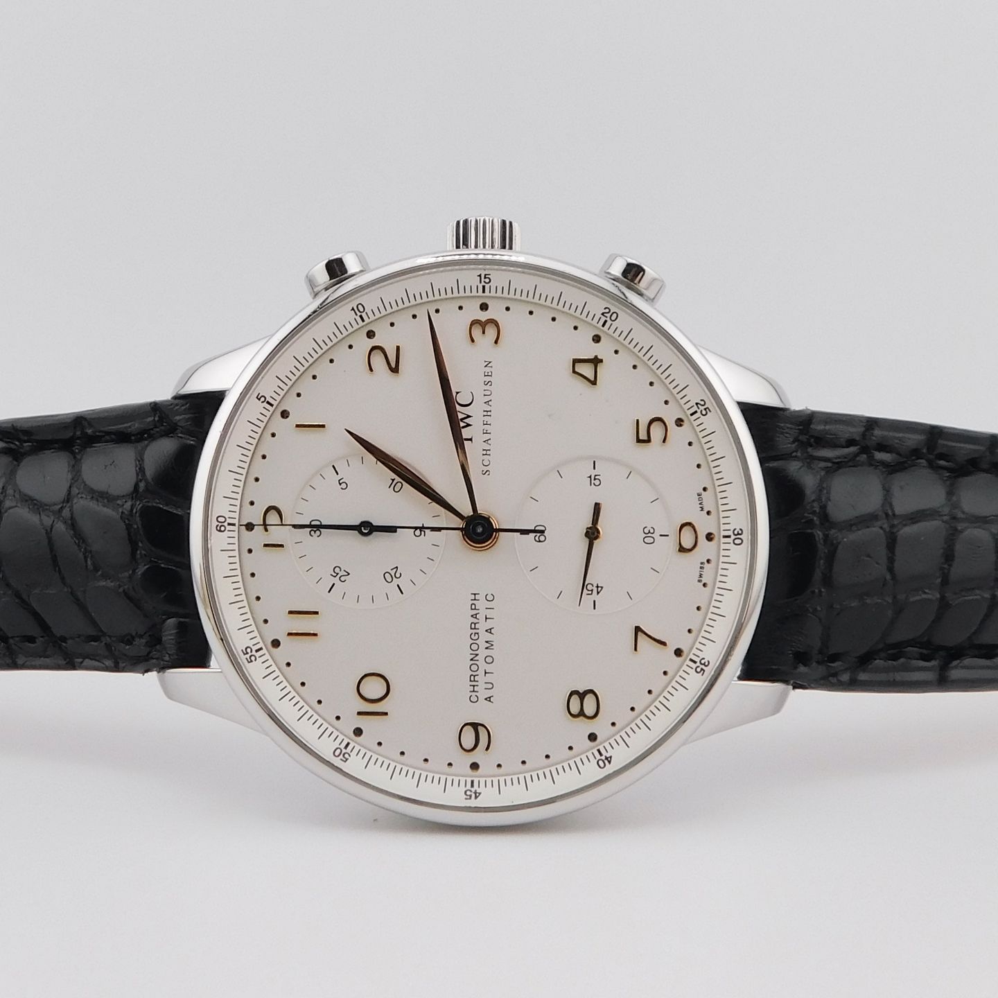 IWC Portuguese Chronograph IW3714 (2015) - White dial 41 mm Steel case (3/5)