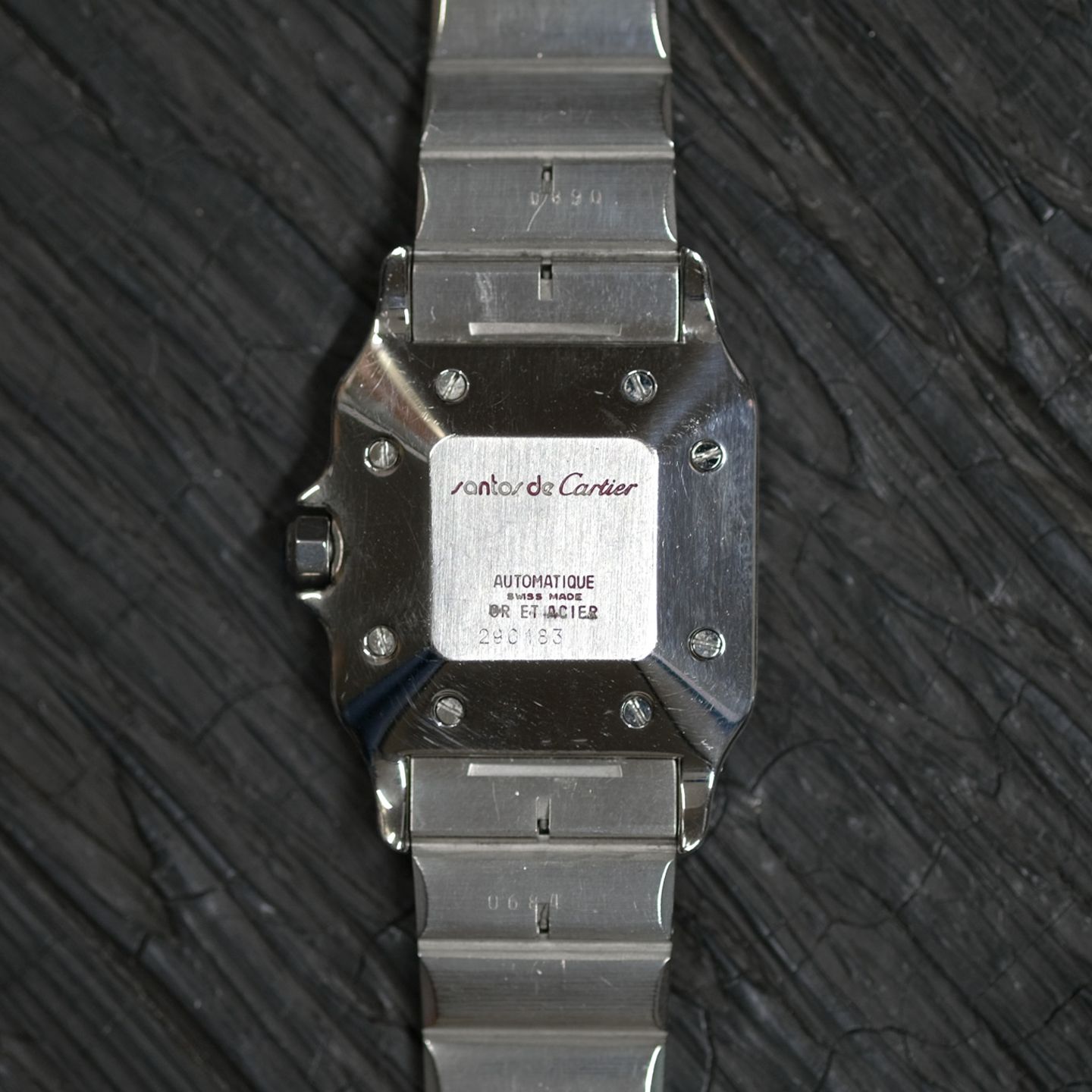 Cartier Santos 2961 (1990) - Grey dial 29 mm Gold/Steel case (3/8)