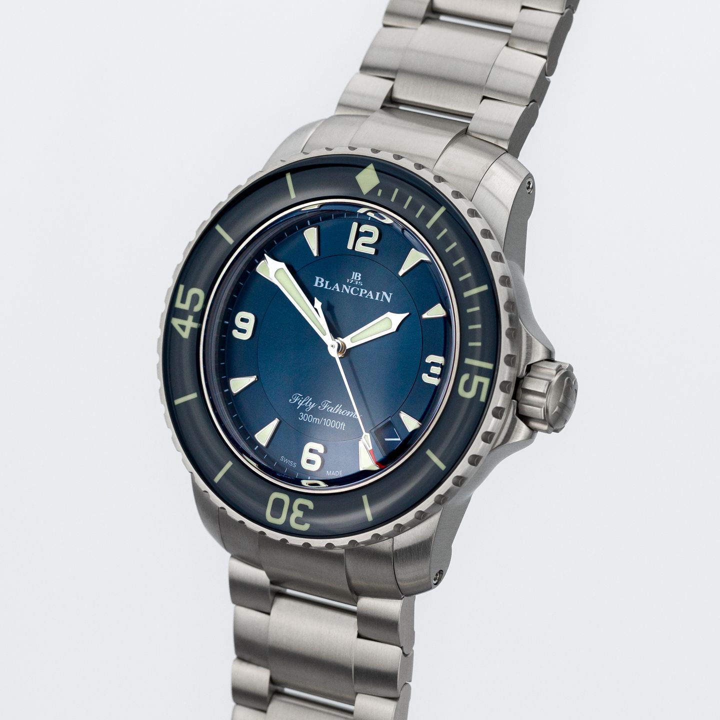 Blancpain Fifty Fathoms 5015-12B40-98B (2024) - Blauw wijzerplaat 46mm Titanium (3/8)