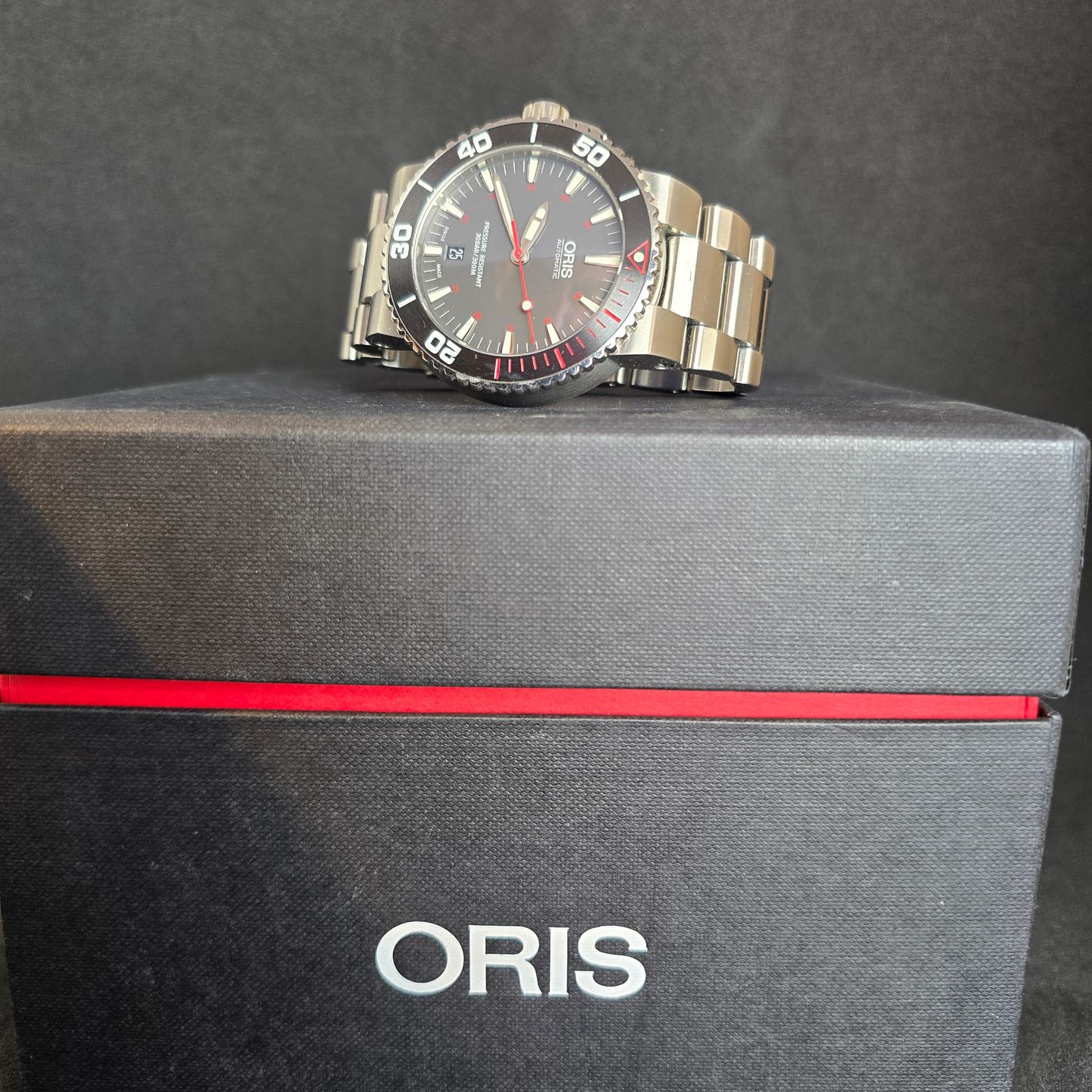 Oris Aquis 01 733 7653 4183-Set MB (Onbekend (willekeurig serienummer)) - Grijs wijzerplaat 43mm Staal (8/8)
