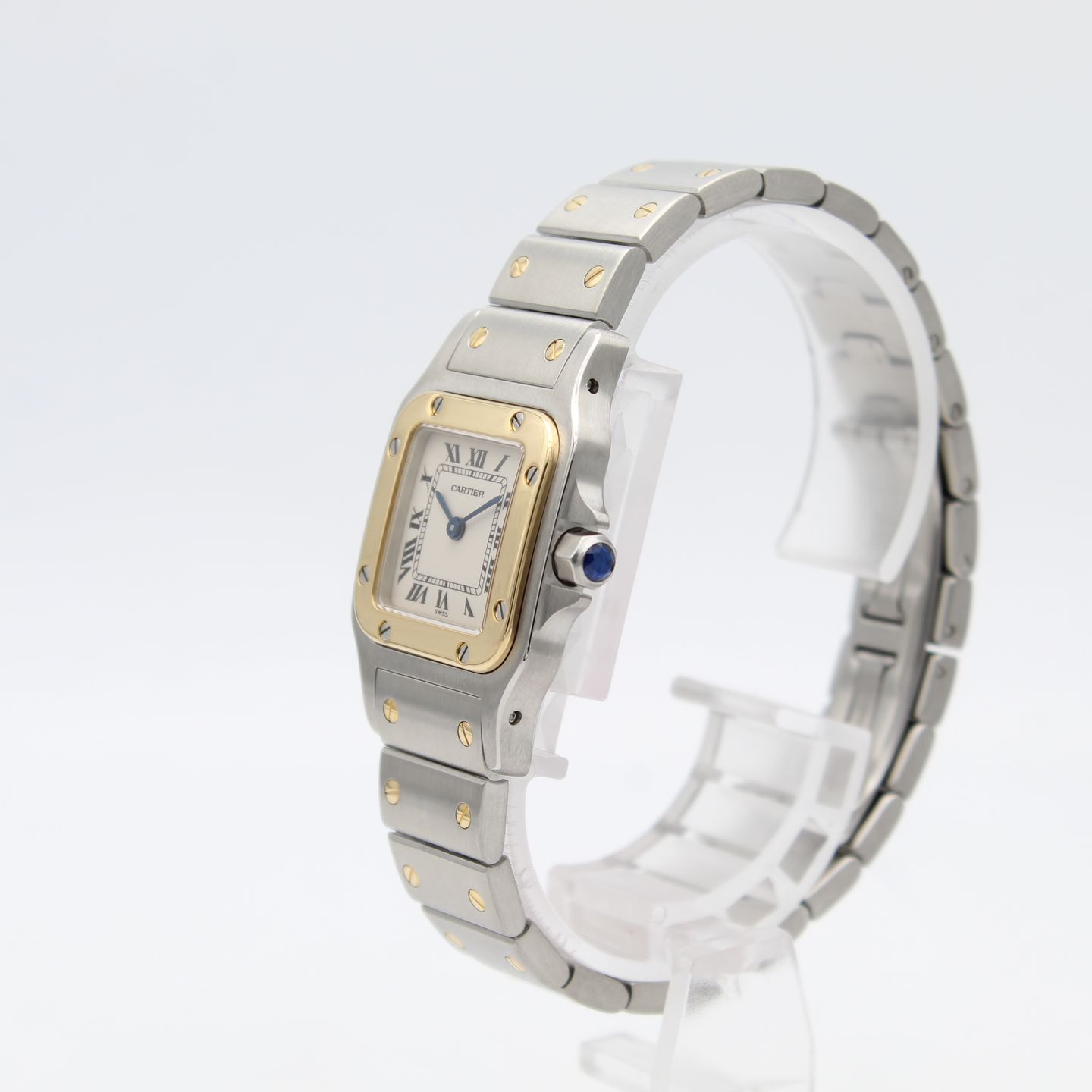 Cartier Santos Galbée W20012C4 (Unknown (random serial)) - White dial 35 mm Gold/Steel case (3/8)
