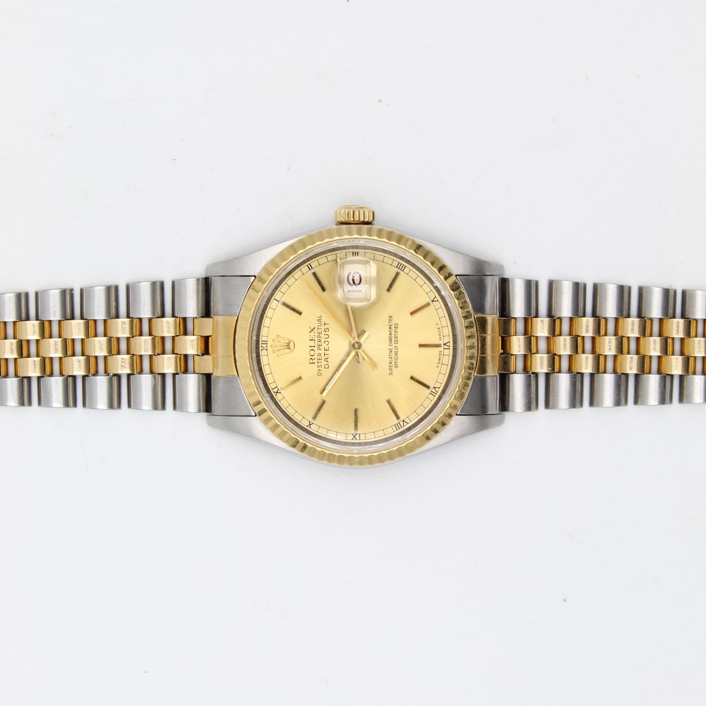 Rolex Datejust 36 16233 (1998) - Gold dial 36 mm Gold/Steel case (6/8)