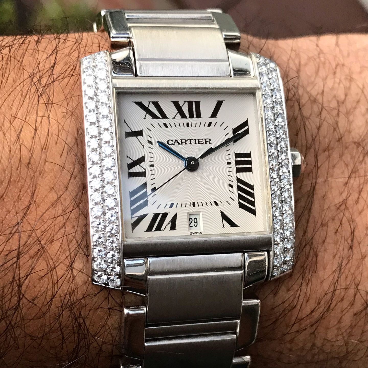 Cartier Tank Française 2366 (2010) - Zilver wijzerplaat 28mm Witgoud (2/8)