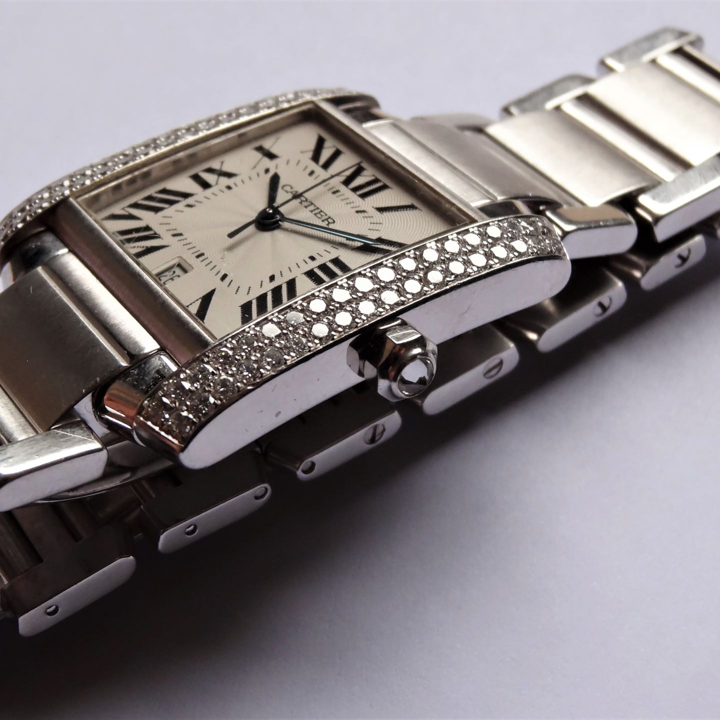 Cartier Tank Française 2366 (2010) - Zilver wijzerplaat 28mm Witgoud (5/8)