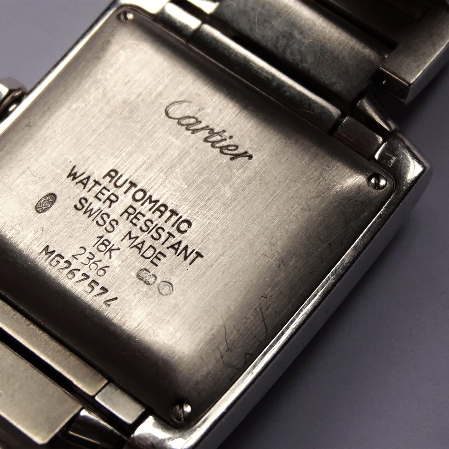 Cartier Tank Française 2366 (2010) - Silver dial 28 mm White Gold case (7/8)