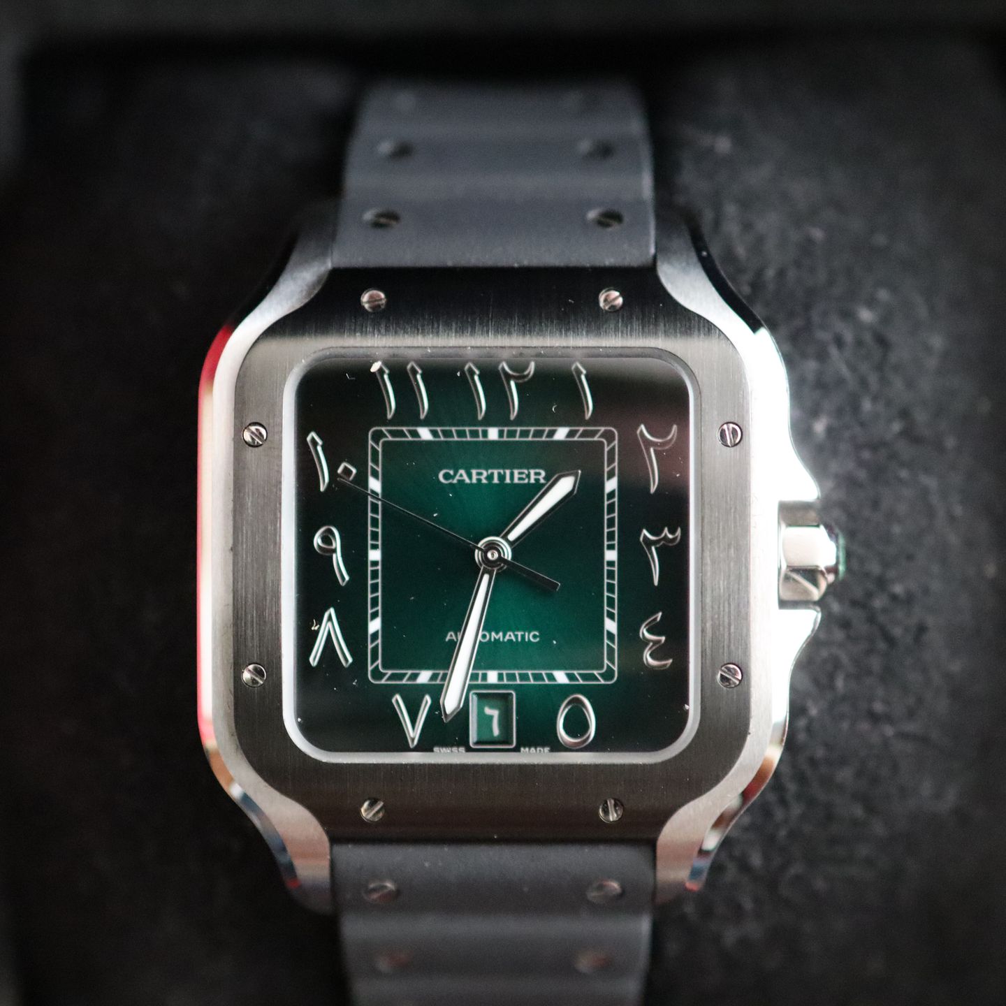 Cartier Santos WSSA0055 (2025) - Green dial 40 mm Steel case (7/8)