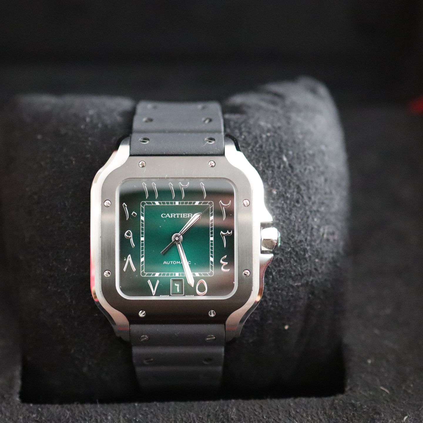 Cartier Santos WSSA0055 (2025) - Green dial 40 mm Steel case (2/8)
