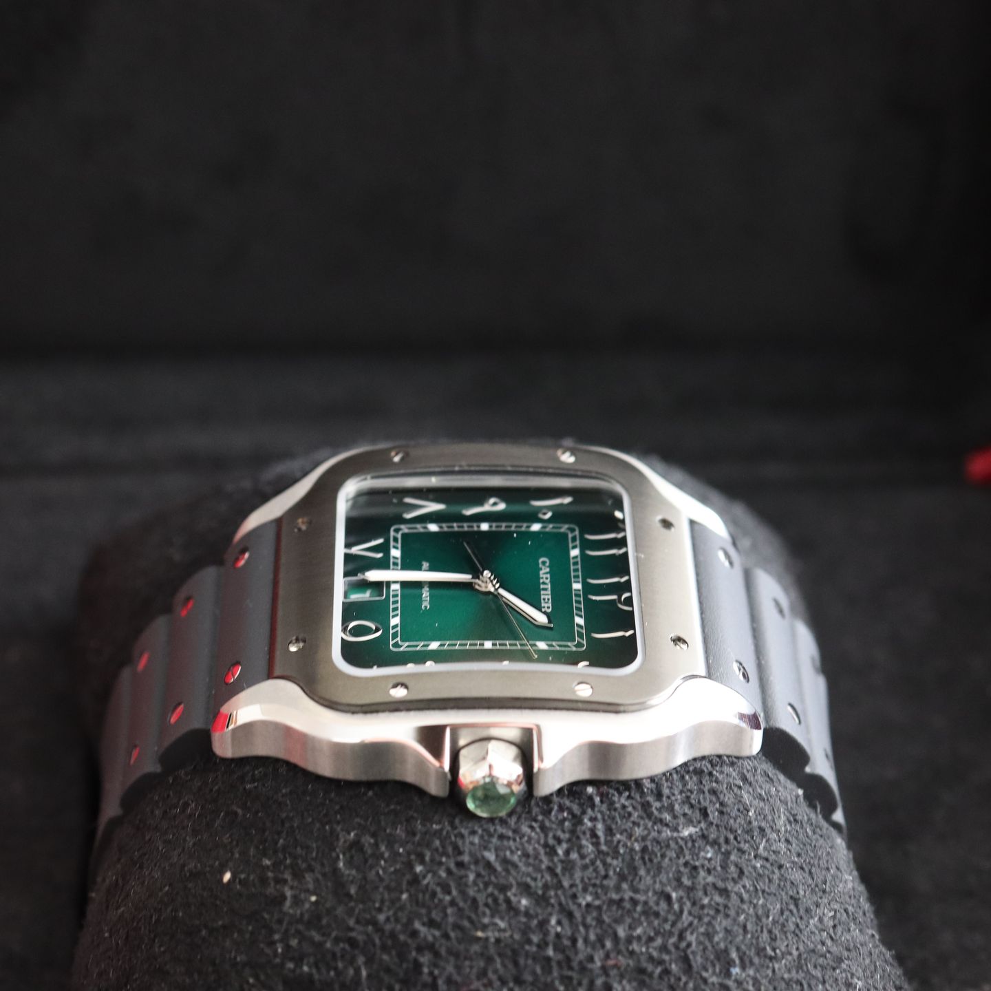 Cartier Santos WSSA0055 (2025) - Green dial 40 mm Steel case (3/8)