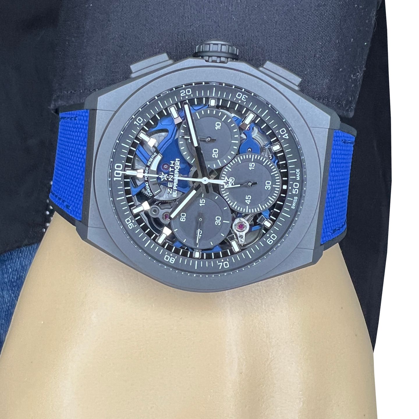 Zenith Defy El Primero 97.9001.9004/81.R946 (2022) - Blauw wijzerplaat 44mm Titanium (3/8)