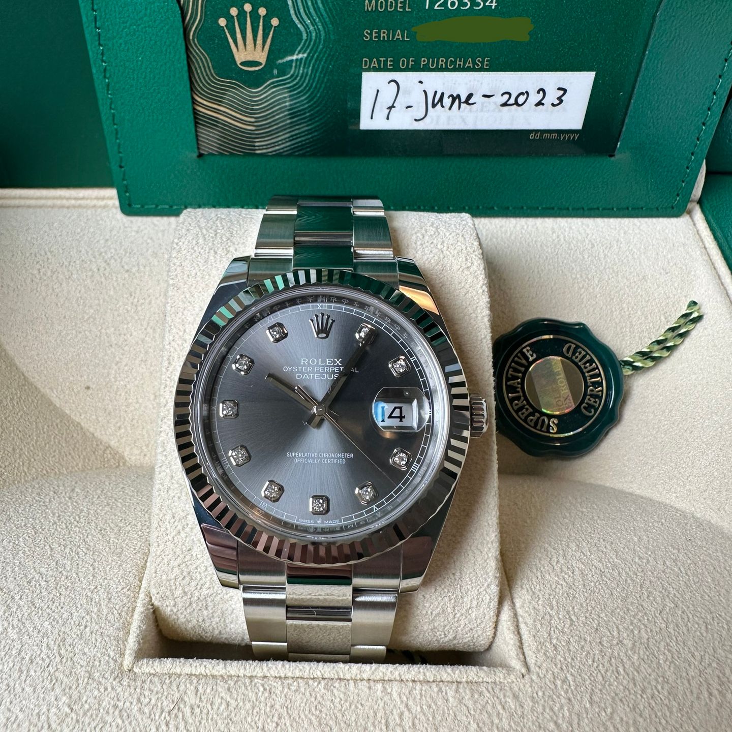 Rolex Datejust 41 126334 (2024) - Grijs wijzerplaat 41mm Staal (3/8)