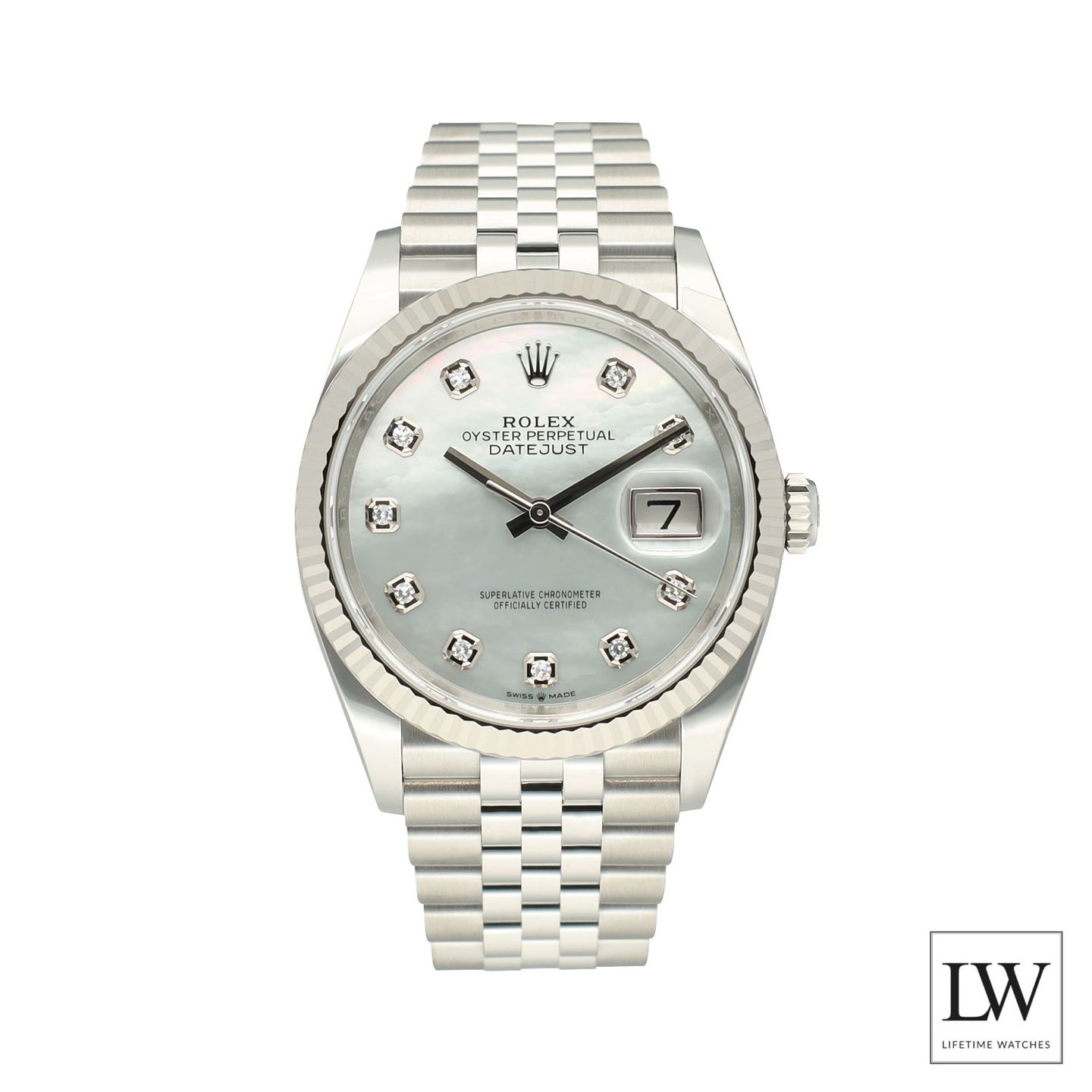 Rolex Datejust 36 126234 (2024) - Parelmoer wijzerplaat 36mm Staal (3/8)