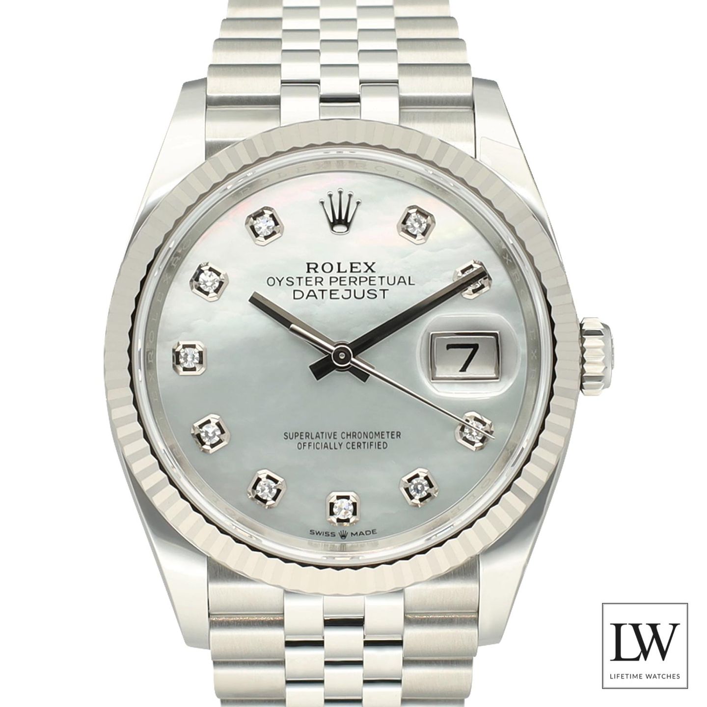 Rolex Datejust 36 126234 (2024) - Parelmoer wijzerplaat 36mm Staal (2/8)