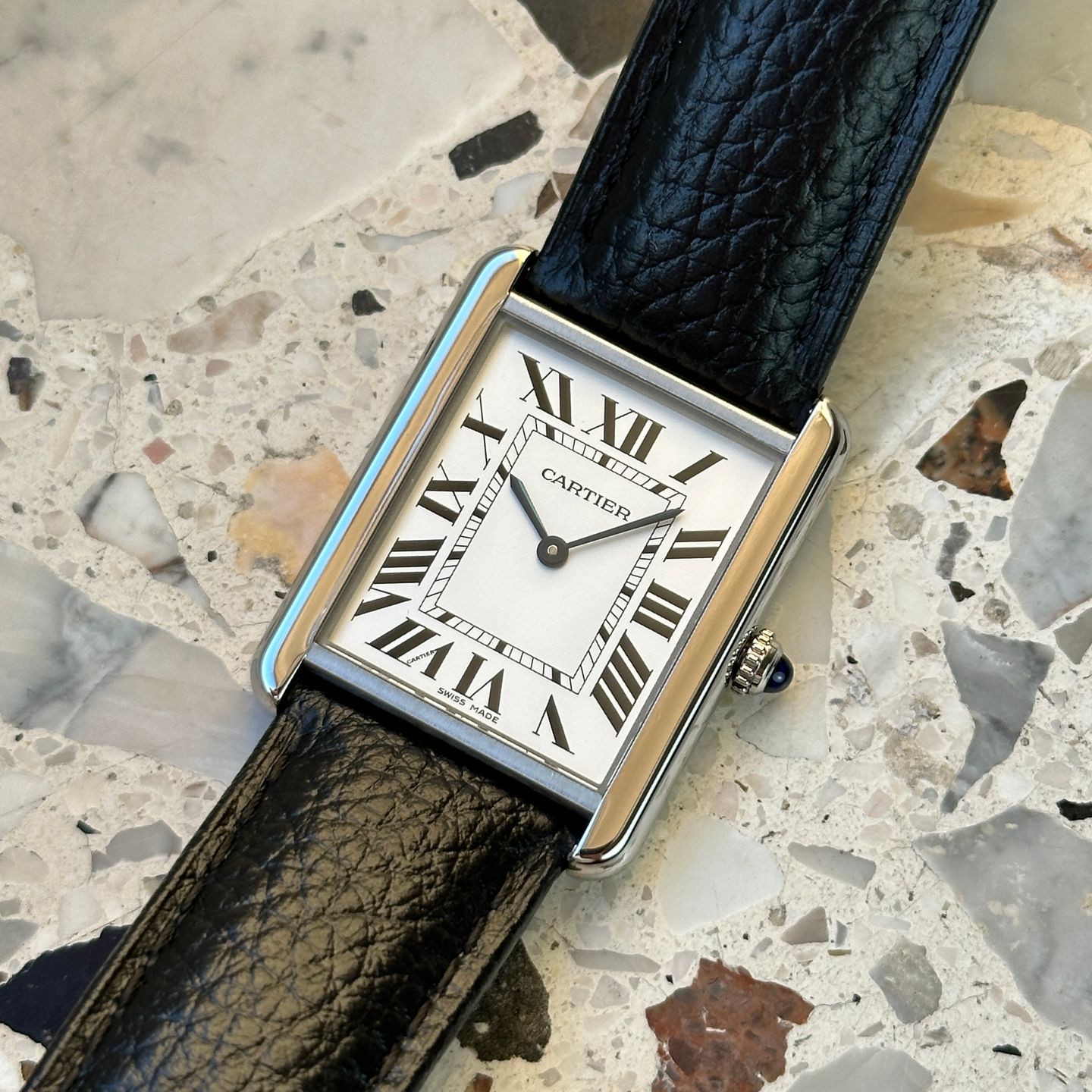 Cartier Tank Solo WSTA0028 (2020) - White dial 27 mm Steel case (1/8)